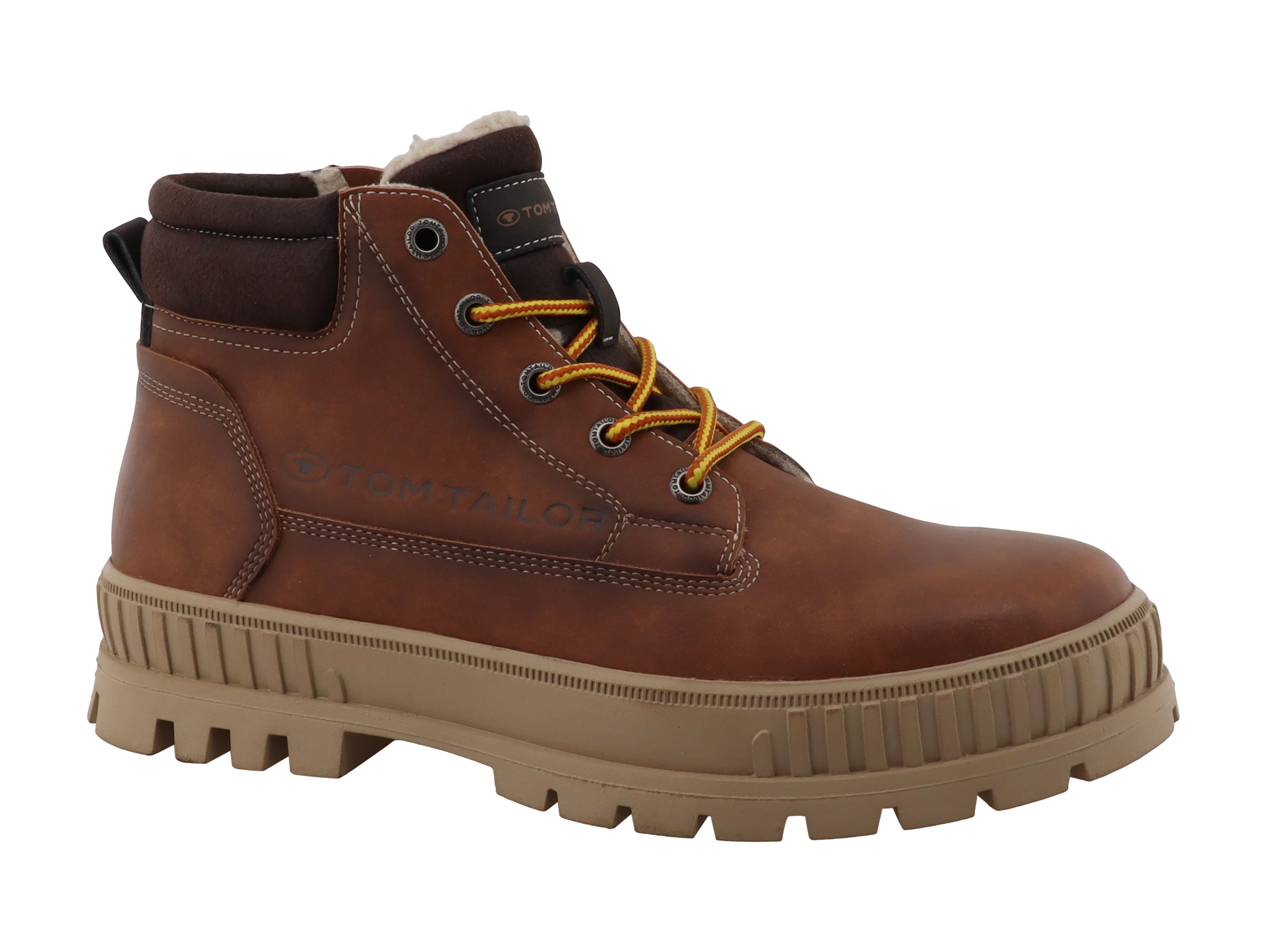 TOM TAILOR Winterboots Schnürboots mit Kontrastbesatz und Logoprägung
