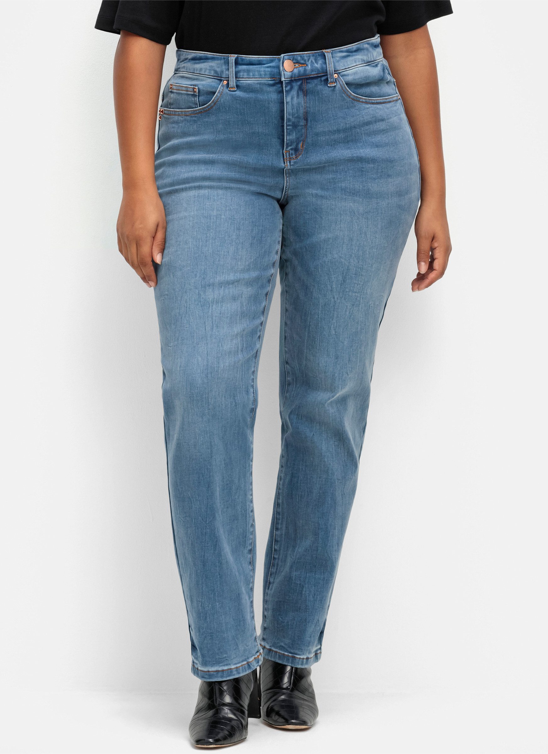 Sheego Bequeme Jeans Jeans komfortabel mit Bodyforming-Effekt