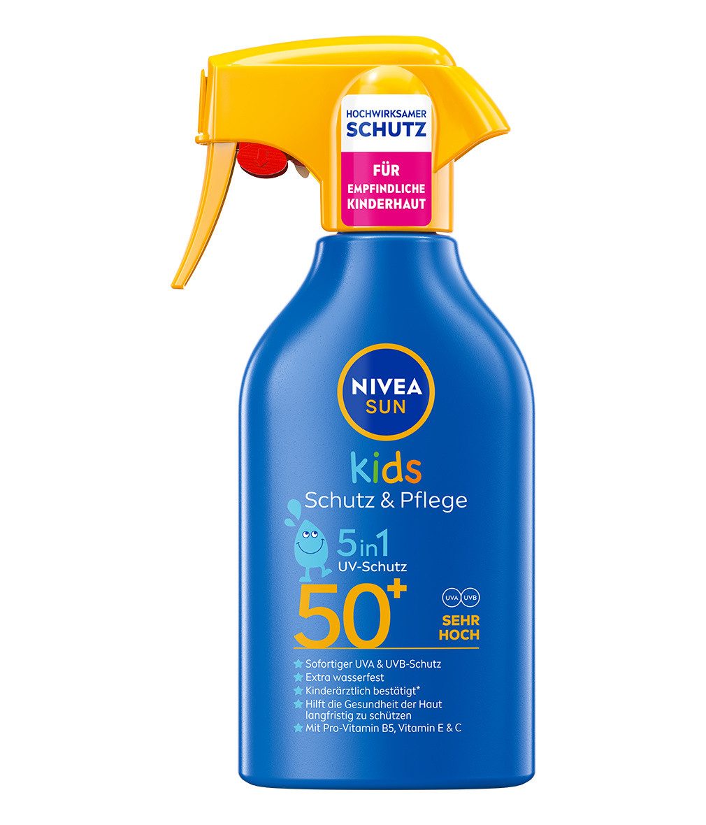 Nivea Sun Sonnenschutzspray Kids Schutz & Pflege LSF 50+ 250ml, 1-tlg., UVA- und UVB Schutz