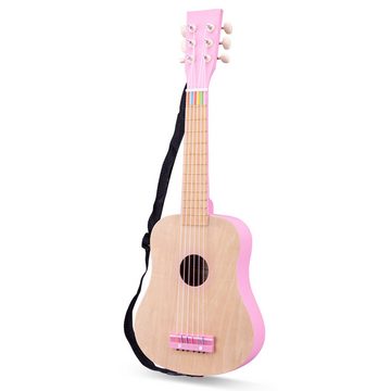 New Classic Toys® Spielzeug-Musikinstrument Gitarre - natur/pink Kindergitarre Kinder-Instrument Musikspielzeug
