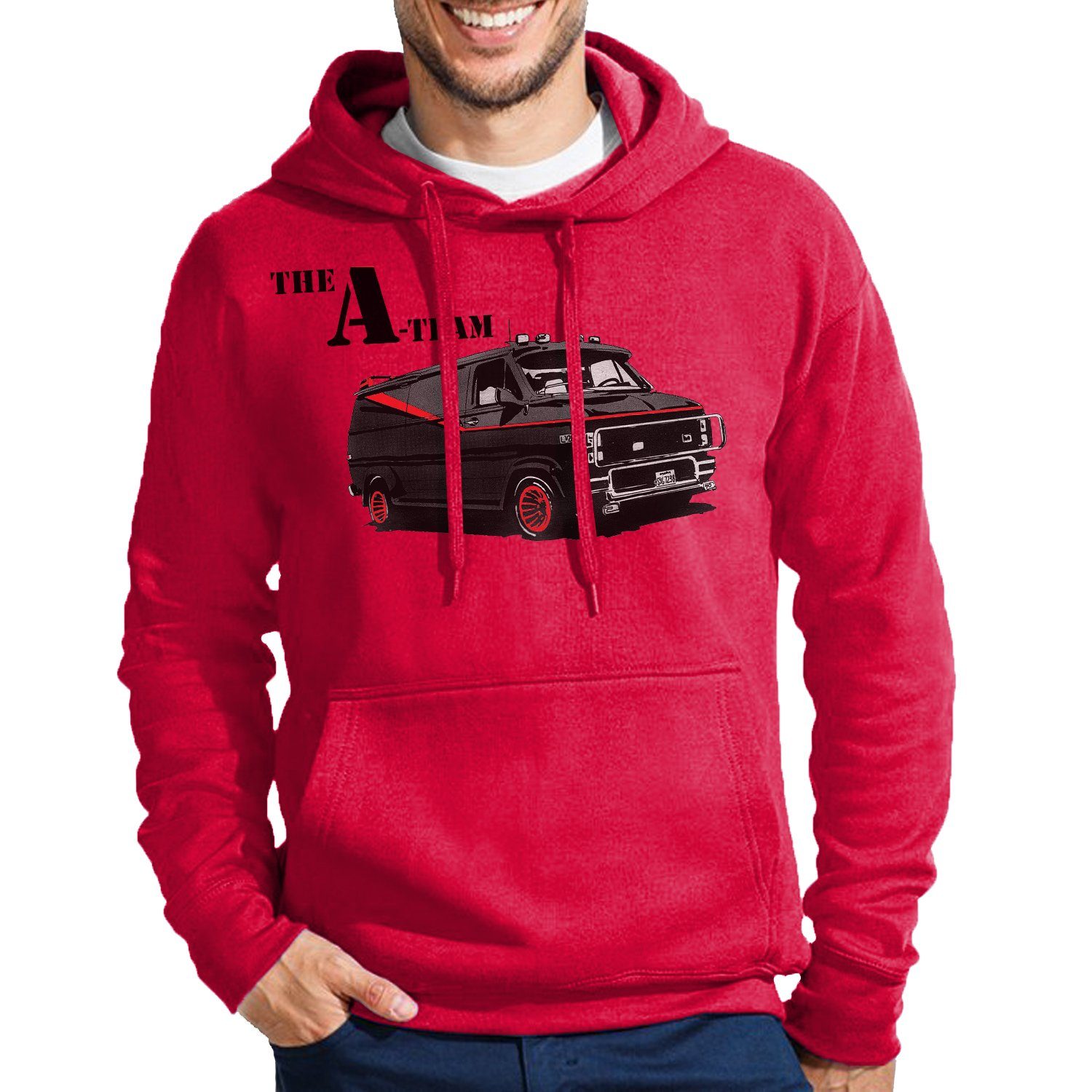 Herren Hannibal Blondie Kapuze A Team Mr.T Rot Mit & Murdock Hoodie Brownie Van