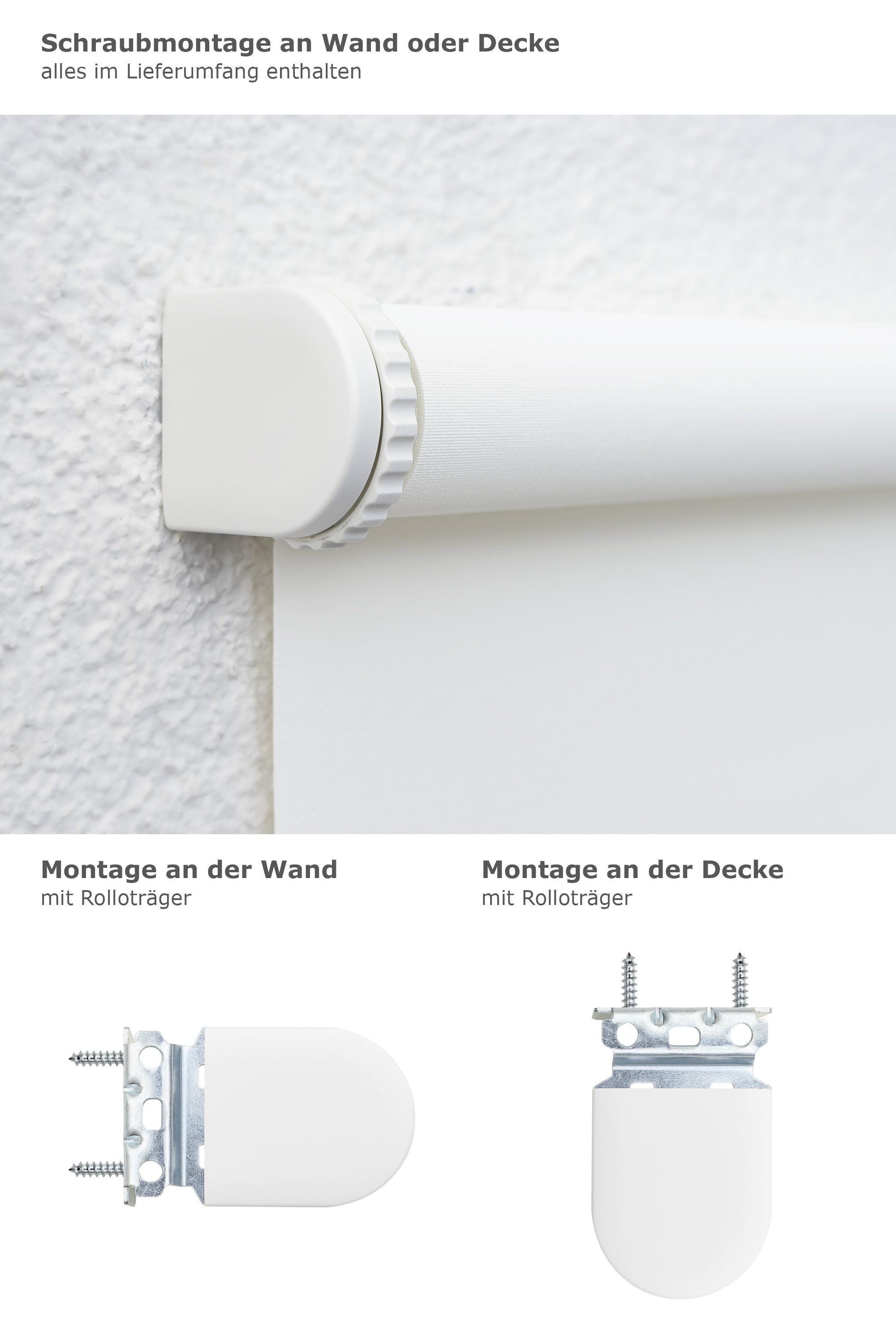 Rollo Qualitätsspringrollo Tageslicht Weiß, LYSEL®, blickdicht, HxB 190x62cm