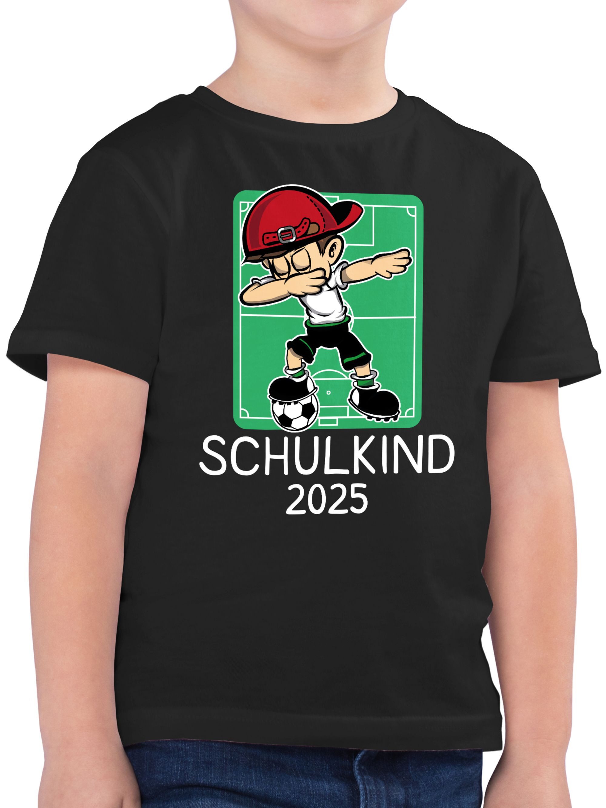 Shirtracer T-Shirt Fußball Schulkind 2025 - weiß (1-tlg) Einschulung Junge Schulanfang Geschenke
