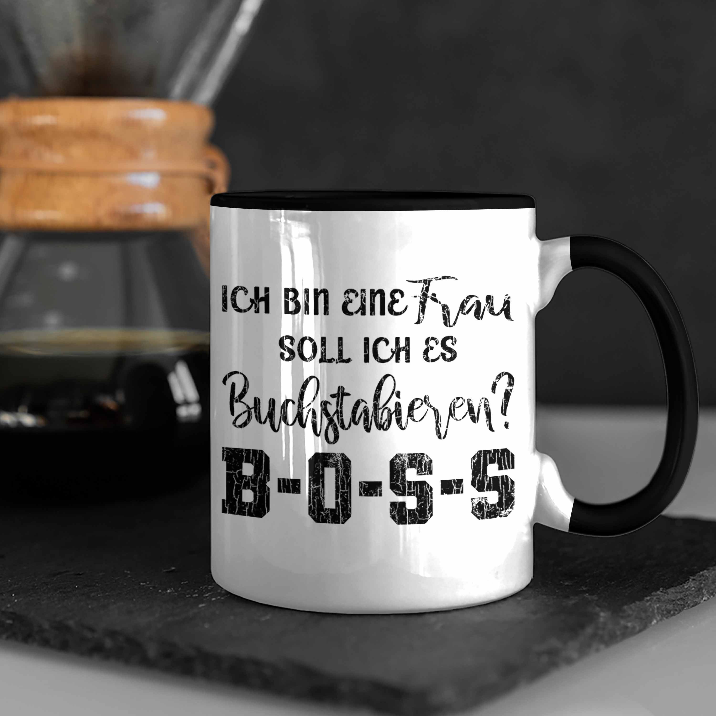 Geschenk Mama Frau Spruch Sprüche Frauen Trendation Lustige Boss Kaffeetasse mit Tasse Schwarz Tasse - Trendation Spruch