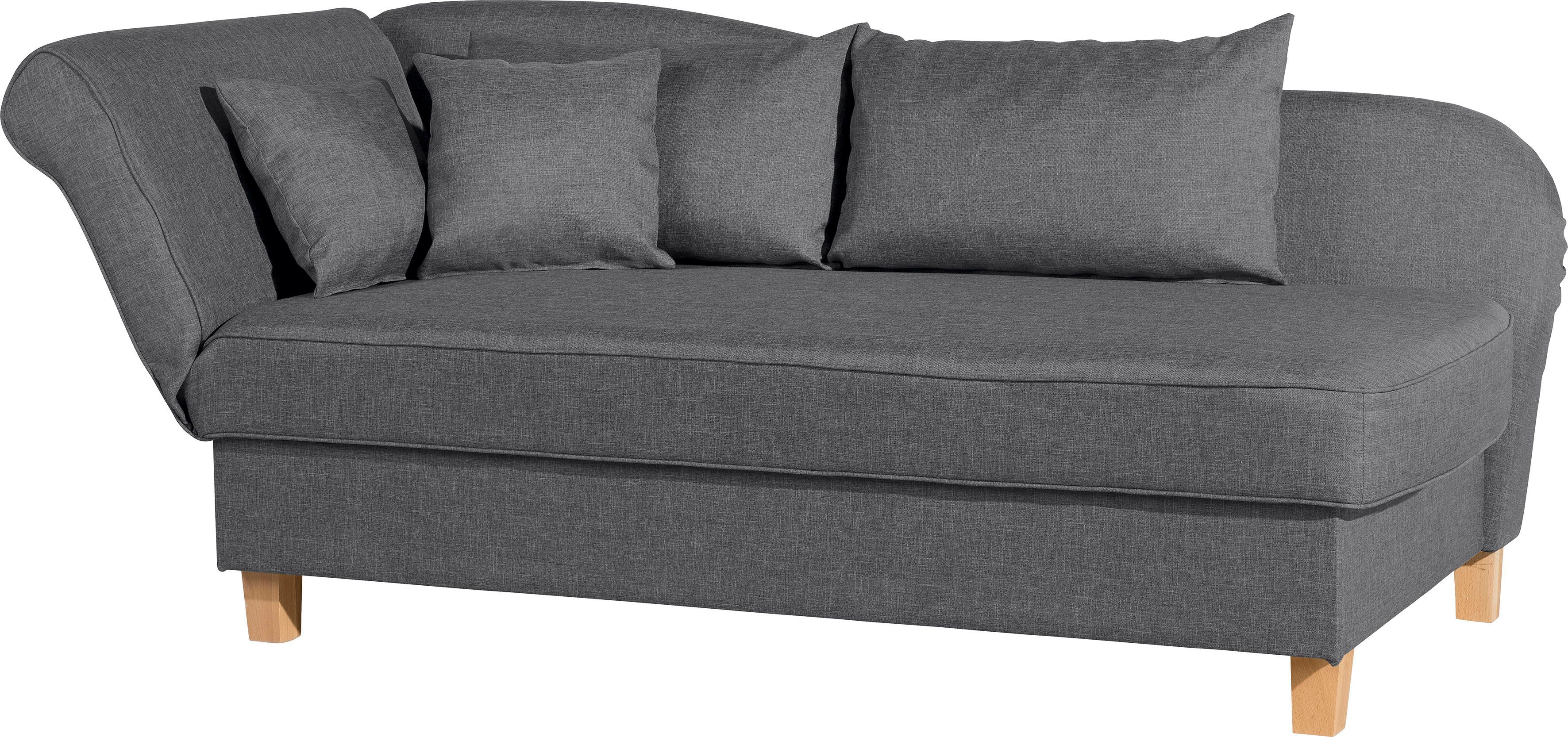 Max Winzer® Recamiere Saturn mit verstellbarer Armlehne und Bettkasten, bequem zum Relaxen, Armlehne links oder rechts, inkusive 4 Kissen