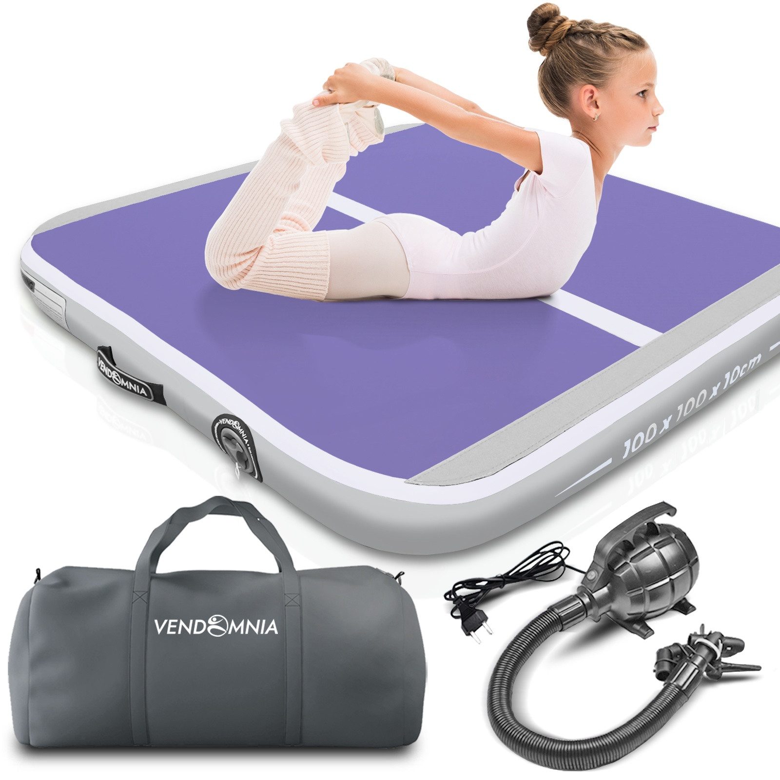 VENDOMNIA Turnmatte AIR Tracking TRACK Matte - aufblasbar, Tumbling Matte (10 cm - 20 cm hoch, mit elektrischer Pumpe, Farbwahl, Größe: 1 2 3 4 m Tumblingmatte, – Bild 4 von 5