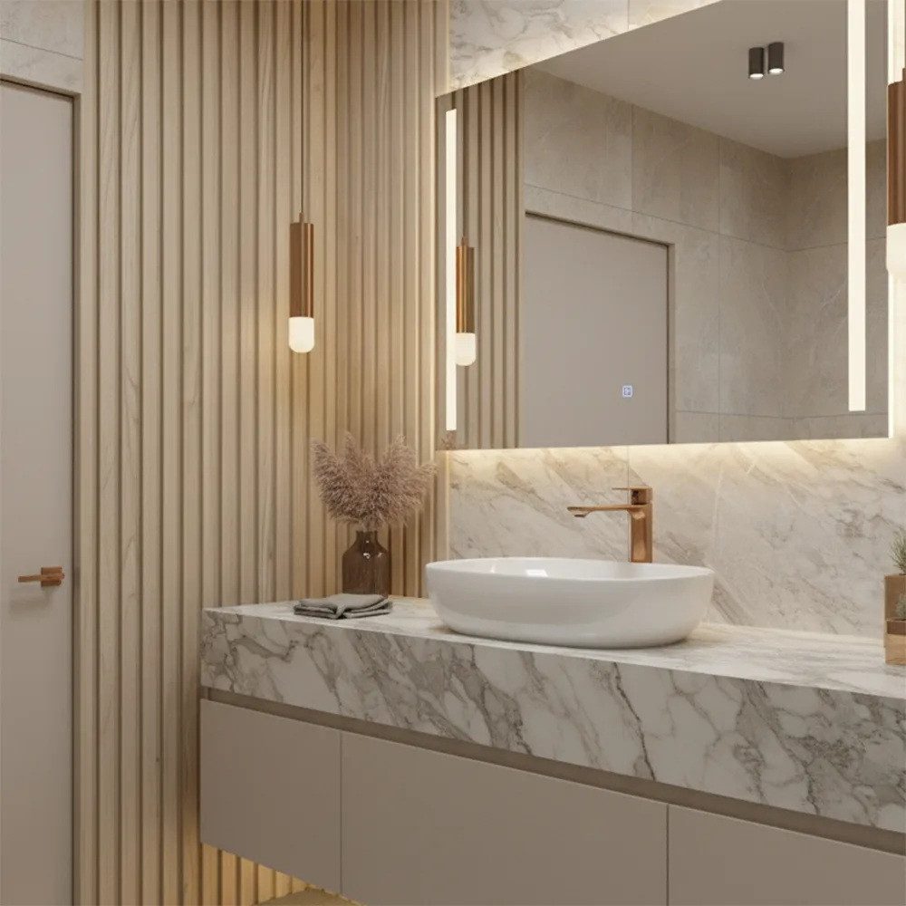 wohnwerk.idee Waschtischarmatur Design Wasserhahn in Gold / Kupfer Matt, Ei günstig online kaufen