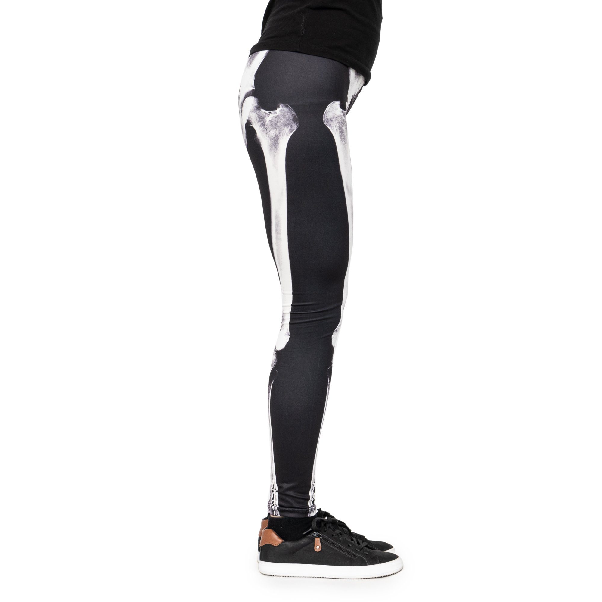 cosey Leggings Halloween-Line Damen Leggings XS-S M-L Stretch Halloween Kostüm (atmungsaktiv • schnelltrocknend • blickdicht • figurbetonte Passform, New Bones) M-L