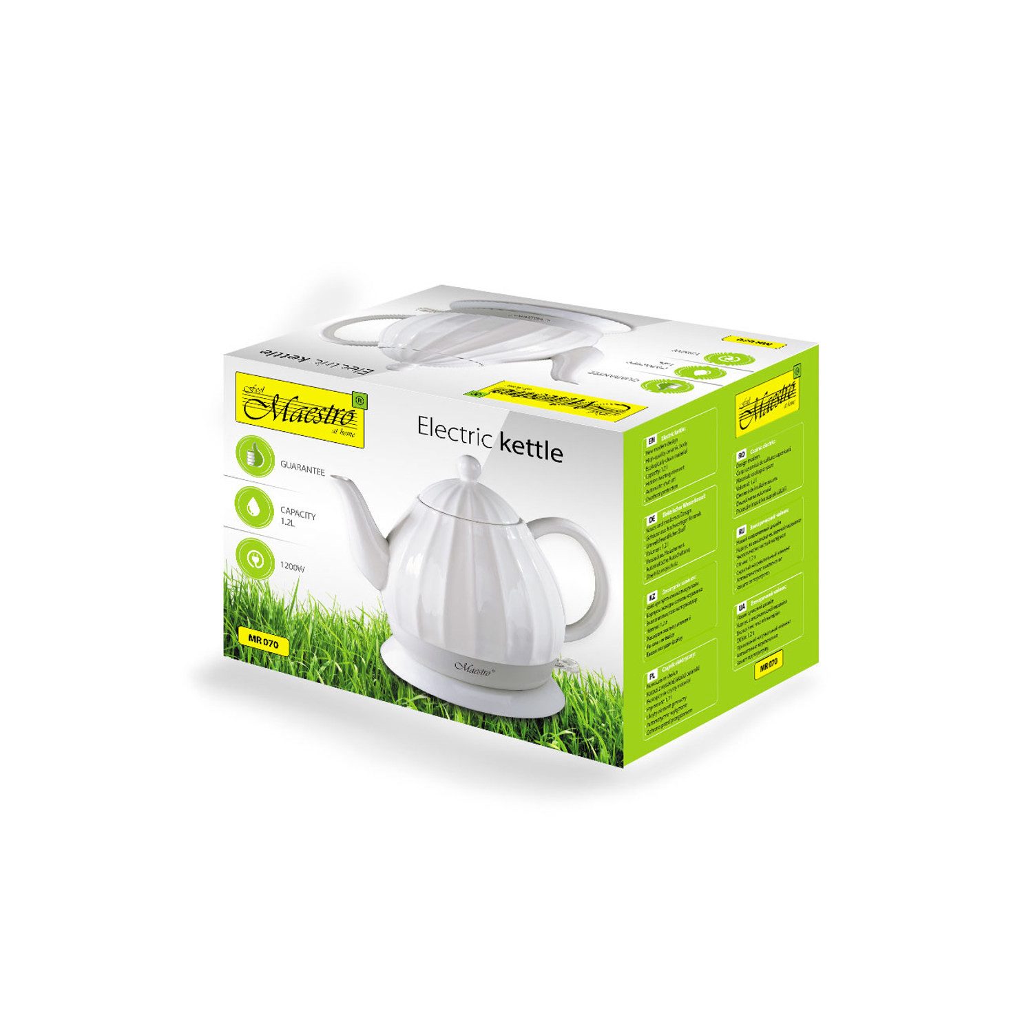 Feel Maestro Wasserkocher MR070 Elektrischer Keramik-Wasserkocher 1,2L, 1.2 l, 1200 W, Automatische Abschaltung, Überhitzungsschutz – Bild 2 von 2