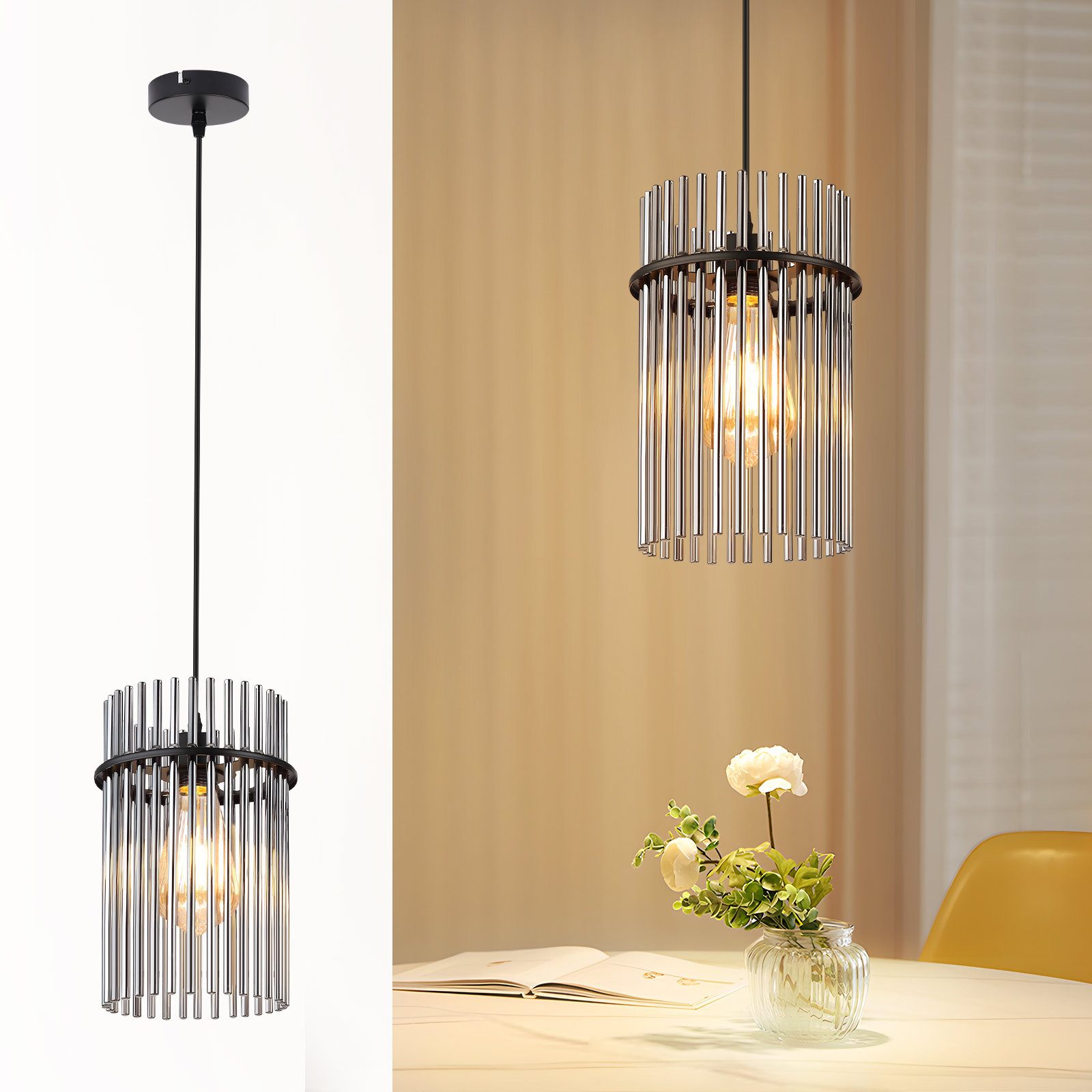 ZMH Pendelleuchte Lichtmaler Hängeleuchte 1 Flammig Hängelampe Glas E27, oh günstig online kaufen