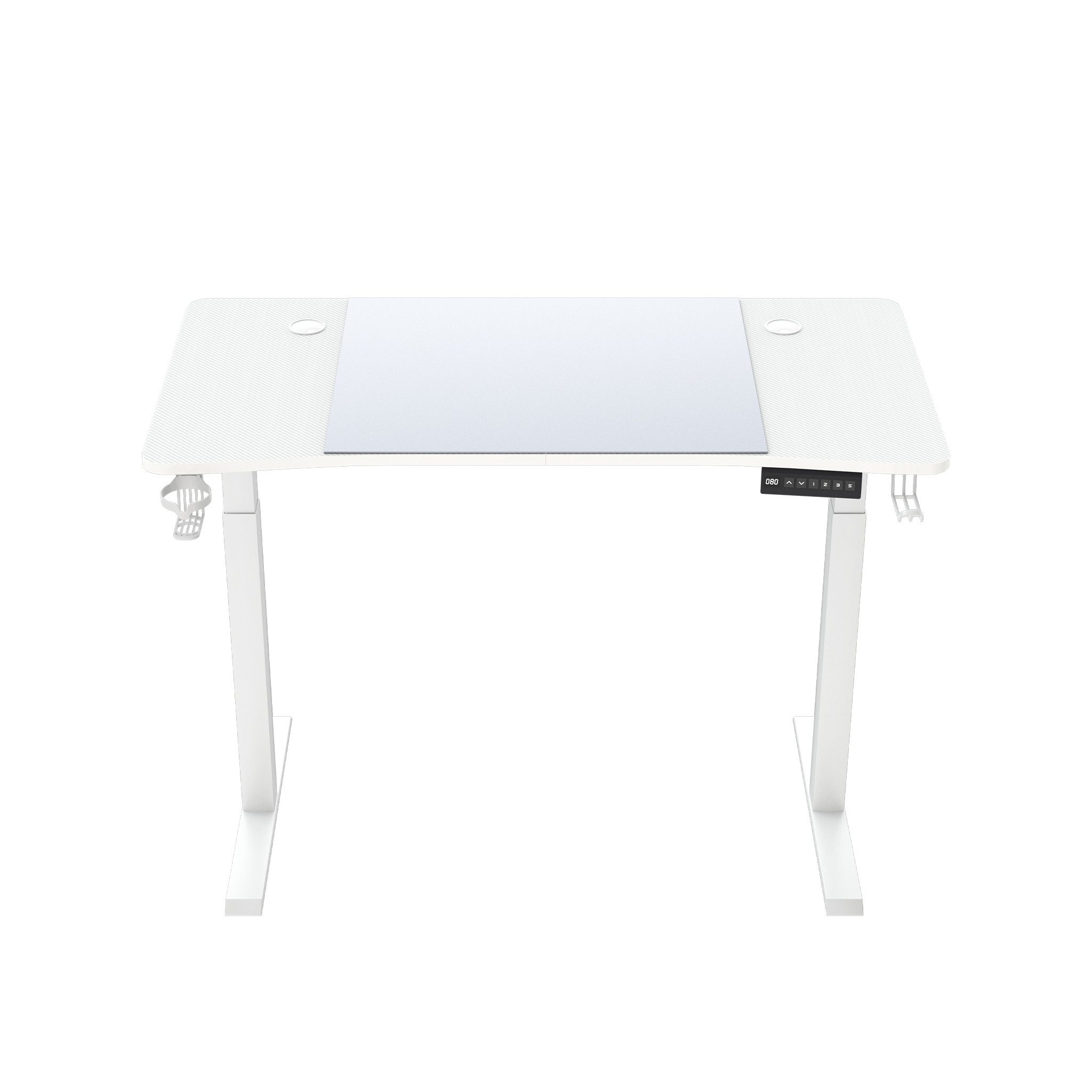 FIVMEN Schreibtisch Höhenverstellbar Stehschreibtisch Computertisch Gaming Tisch, Bürotisch Studien-Laptoptisch mit Tray und Kopfhörerhaken