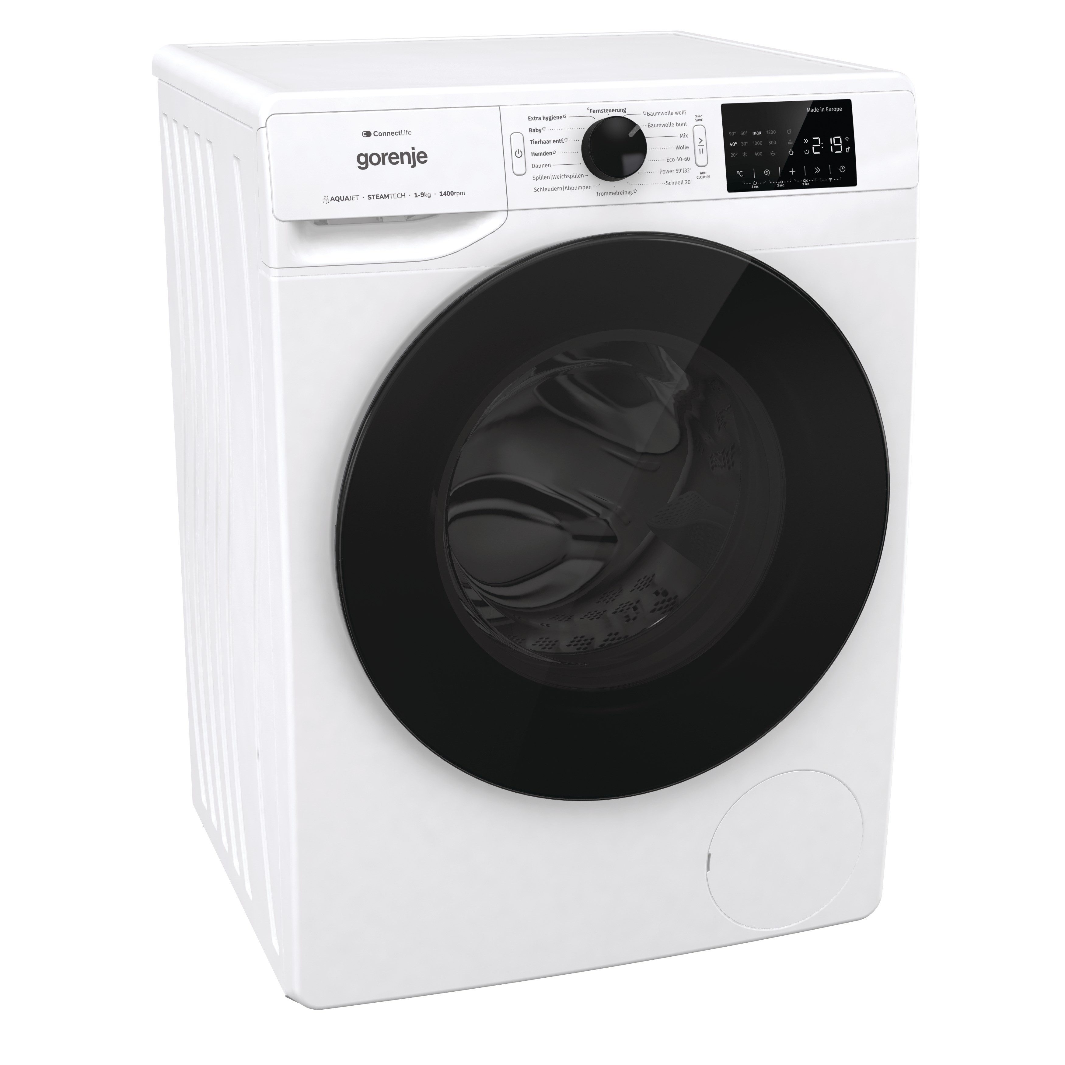 GORENJE Waschmaschine WPNEI94DA1TS, 9 kg, 1400 U/min, Energieklasse A-10%