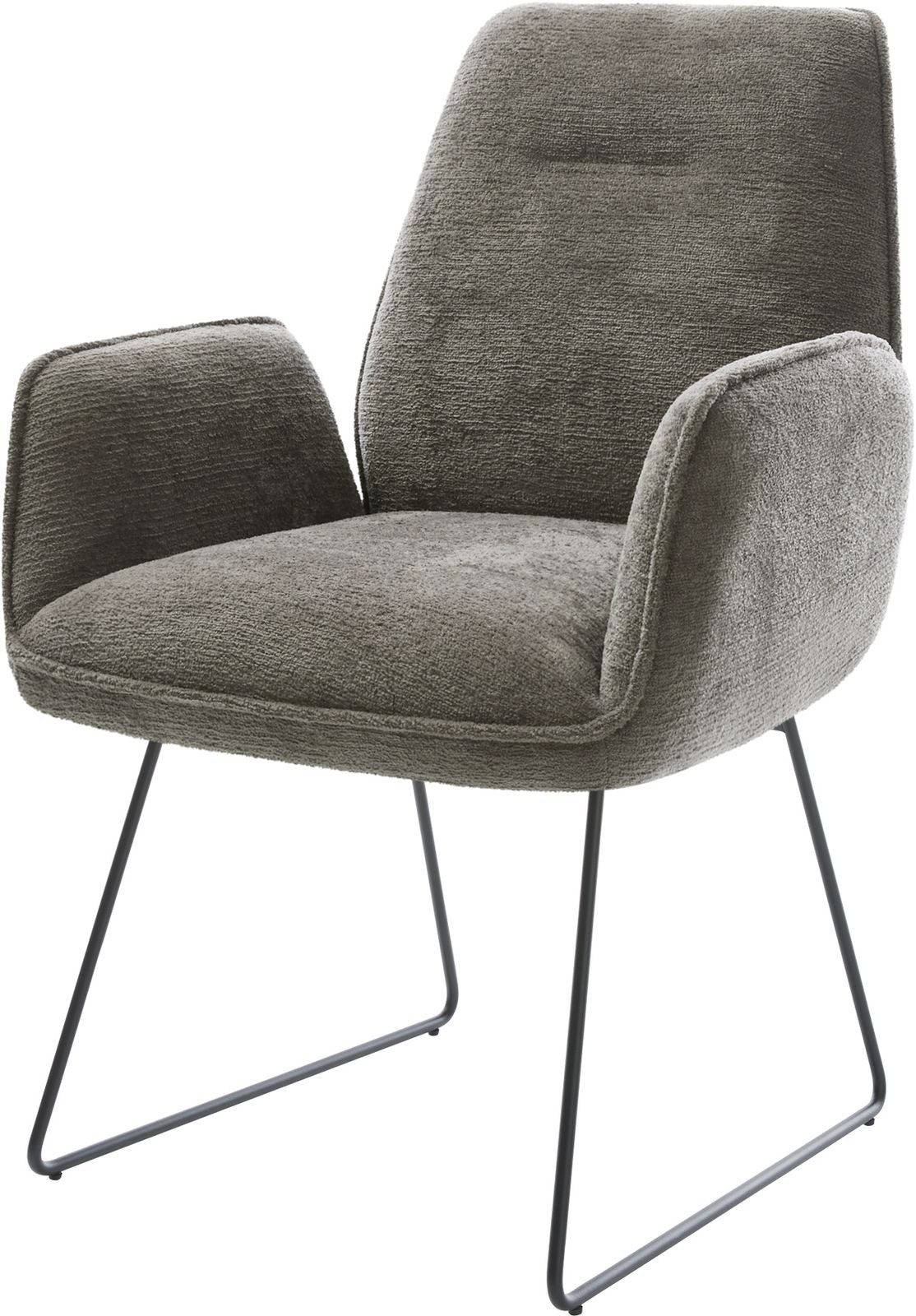 DELIFE Polsterstuhl Zoa-Flex, Kufengestell Schwarz Bouclé günstig online kaufen