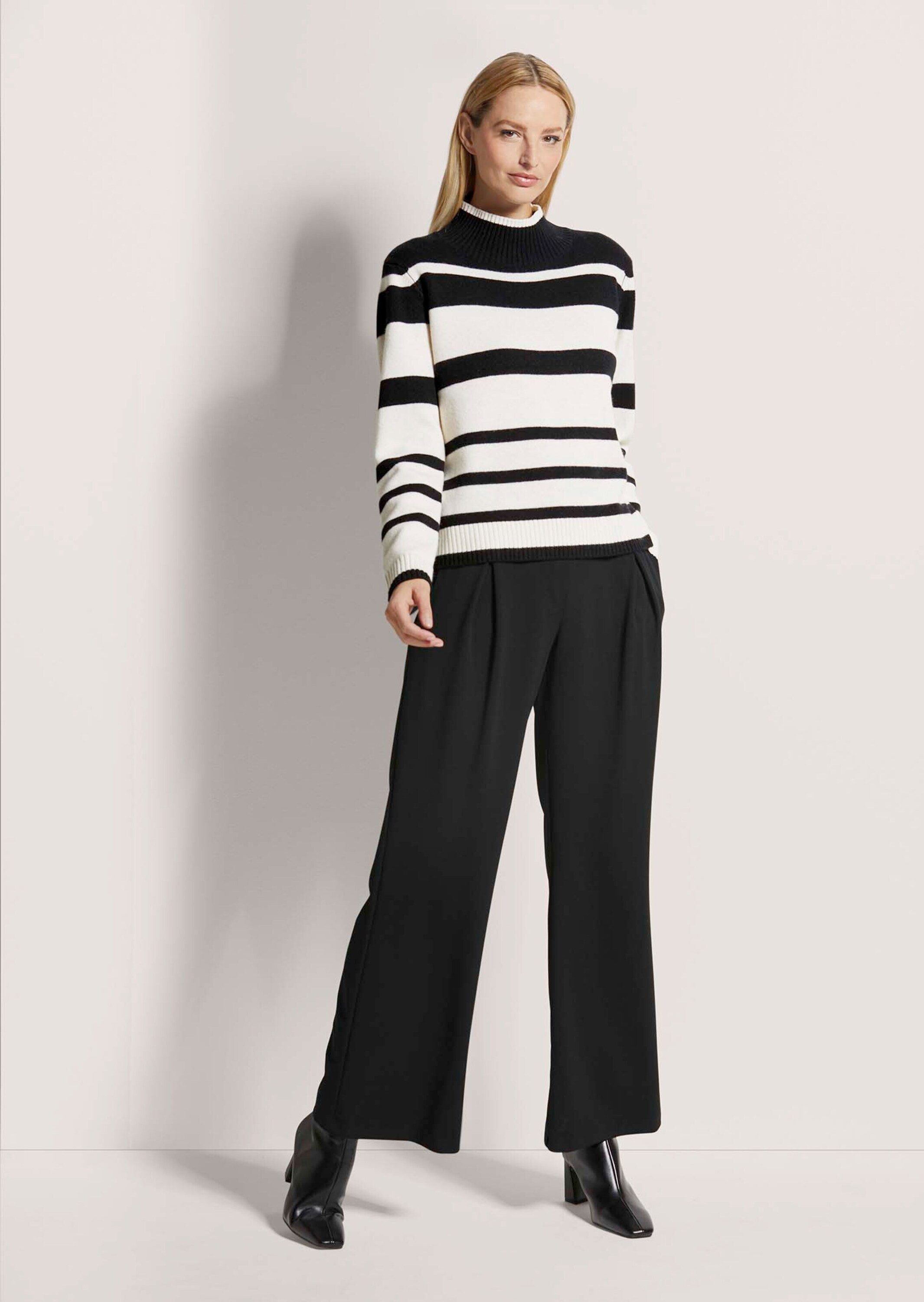 MADELEINE Strickpullover Rundhals-Pullover im Streifen-Look günstig online kaufen