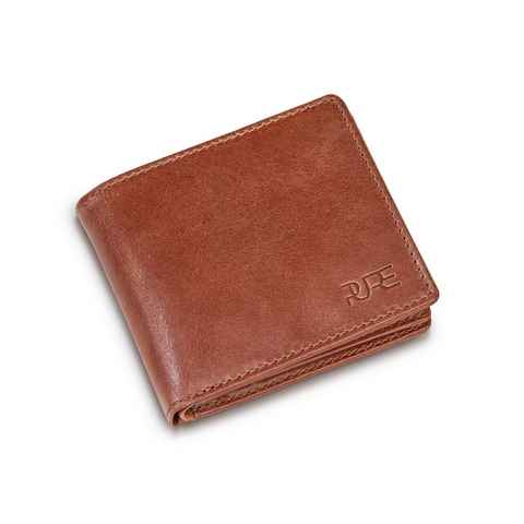 PURE Leather Studio Geldbörse Geldbeutel CASTOR Trifold, Herren Brieftasche Trifold Portemonnaie mit geprüftem RFID Schutz