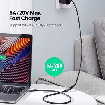 Gravizone USB-C 3.2 Verlängerung Kabel C-Stecker C-Buchse Kabel Schnell Laden Computer-Kabel, Usb Typ C, Usb Typ C (Buchse) (50 cm), Usbc Stecker zu Buchse