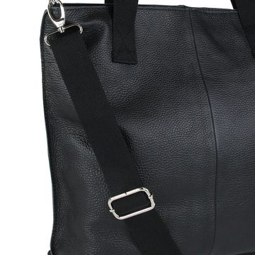 Toscanto Schultertasche Toscanto Damen Schultertasche Shopper (Schultertasche), Damen Schultertasche, Shopper Leder, schwarz, Größe ca. 44cm