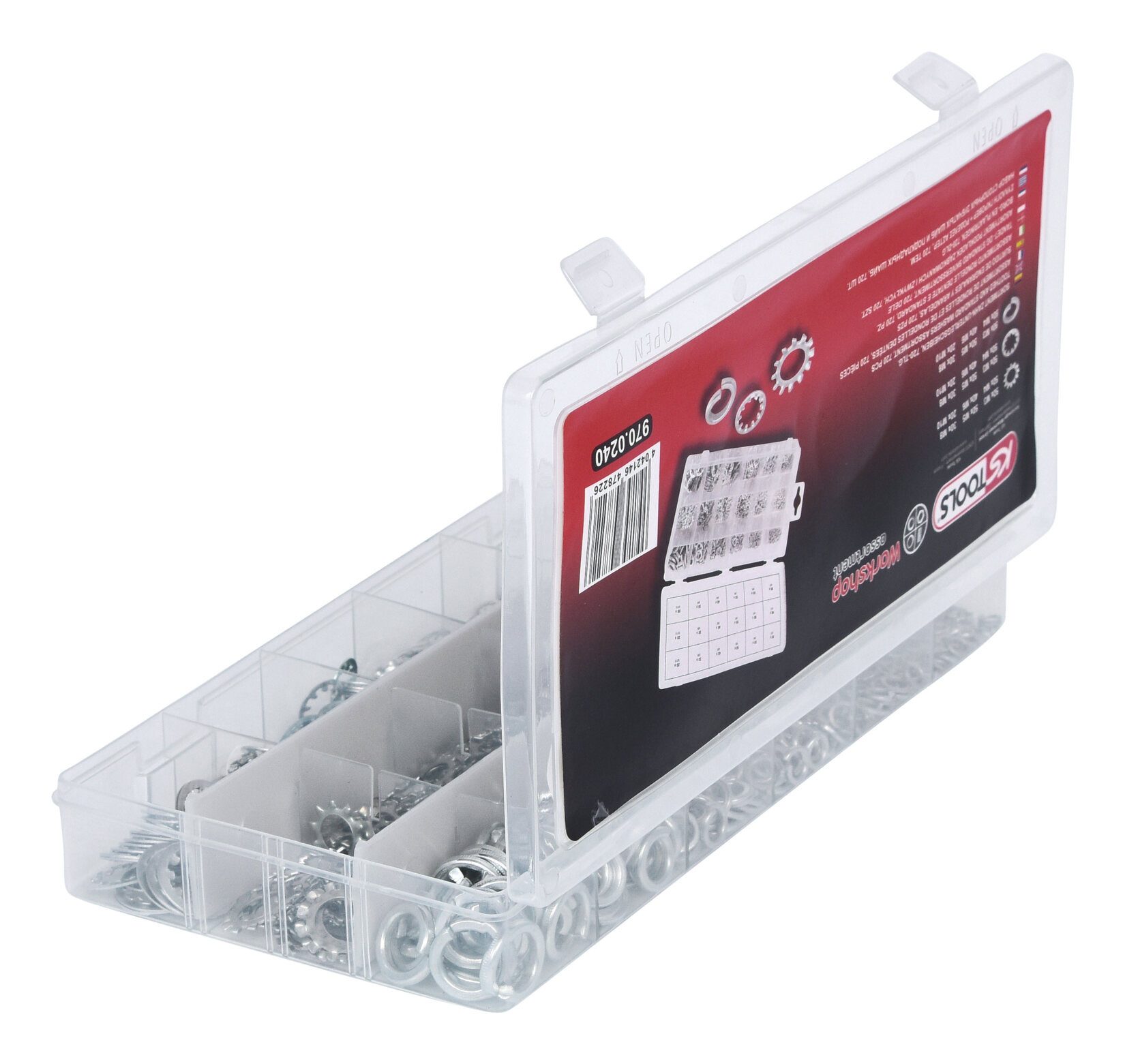 KS Tools Zahnscheibe, 720-St., Sortiment Zahn-Unterlegscheiben, M3-10, 720-teilig