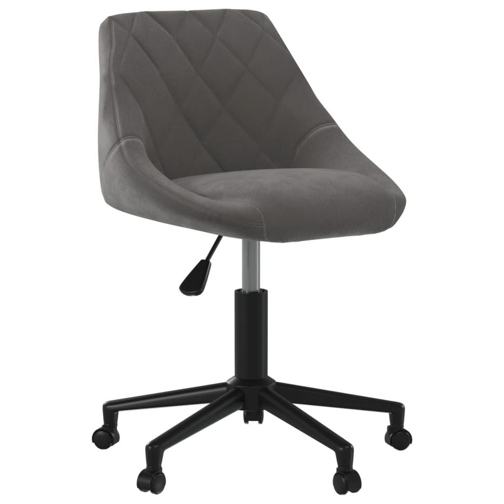 vidaXL Bürostuhl Bürostuhl Drehbar Dunkelgrau Samt (1 St)