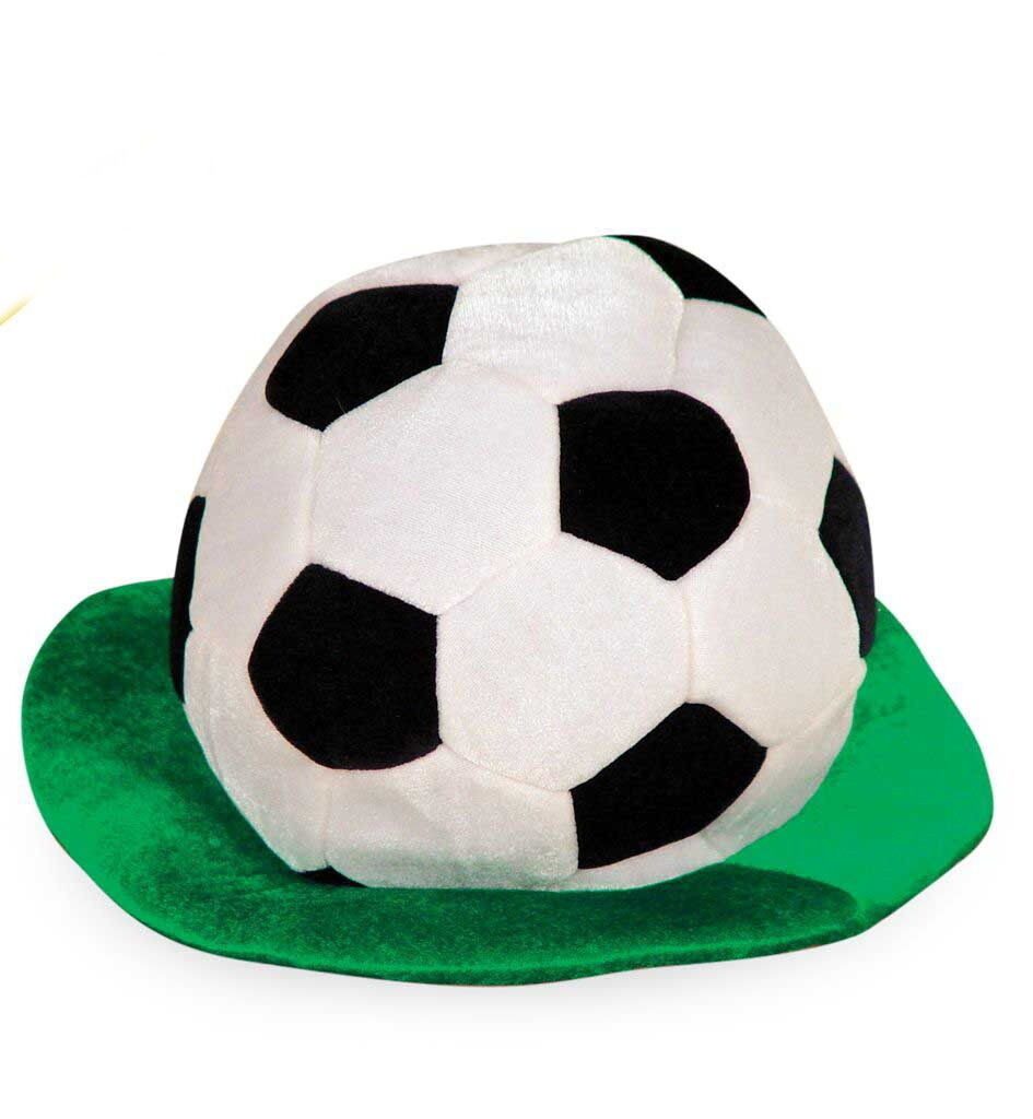 Partystrolche Beanie Fußballhut Fußball Fan Mütze aus Samt in Ball-Optik (Fußball-Verkleidung) Fußball-Optik