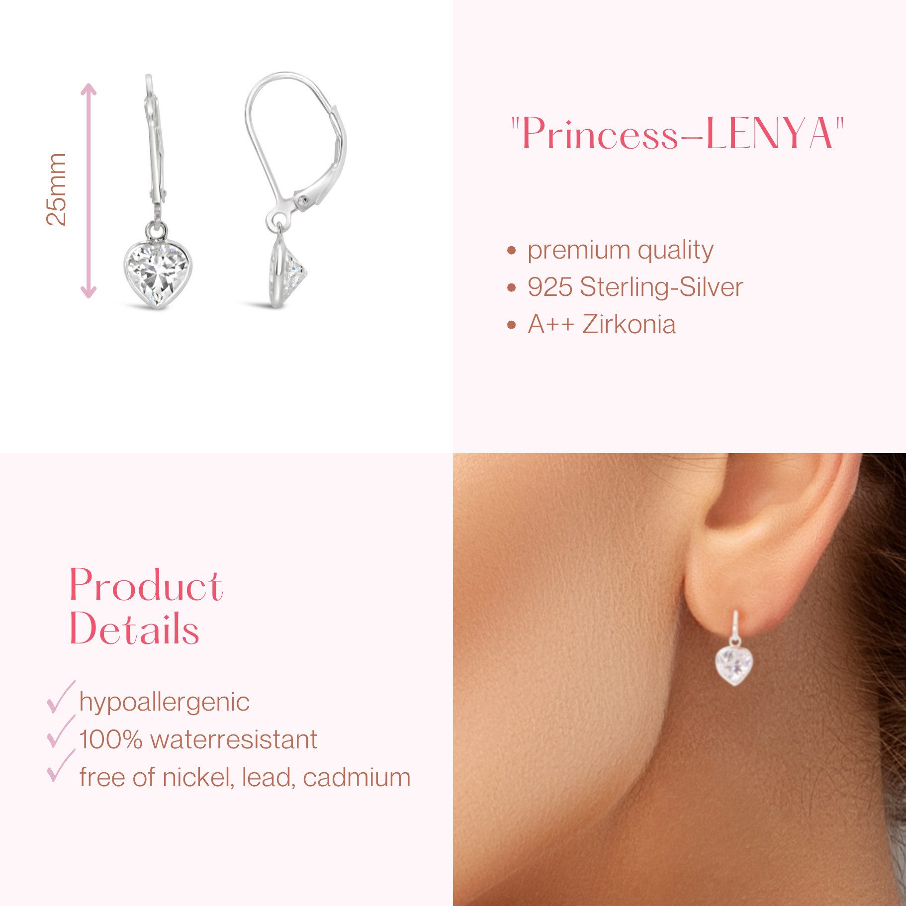 Ars-Argenti Paar Ohrhänger Glamouröse Ohrhänger Ohrringe-18K doppelt vergoldet inkl. Geschenkbox, Hypoallergen - Wasserfest - Nickel/Blei-frei