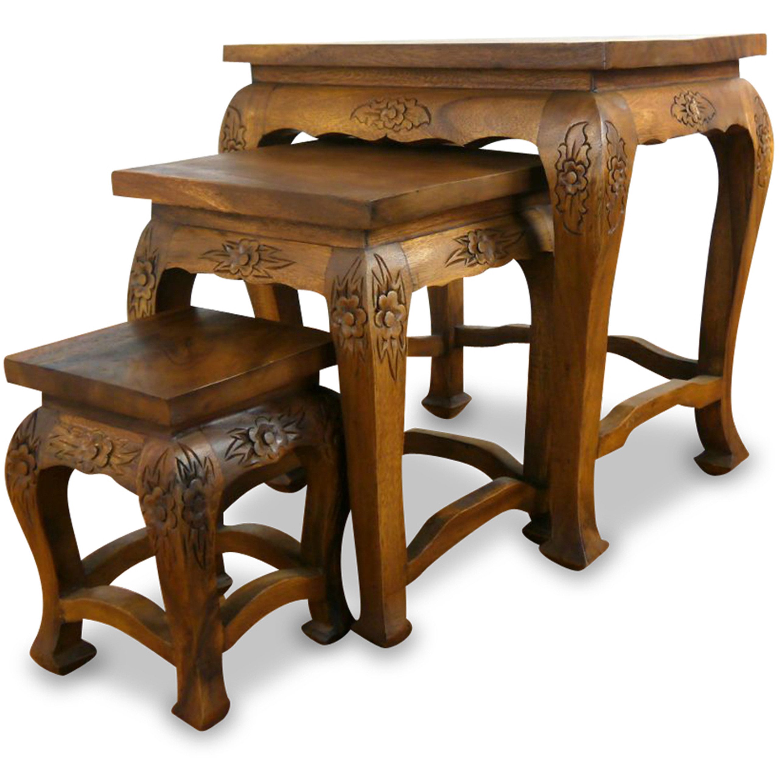 livasia Beistelltisch Couchtisch 3er Set Akazienholz, Handarbeit, 30/40/50c günstig online kaufen