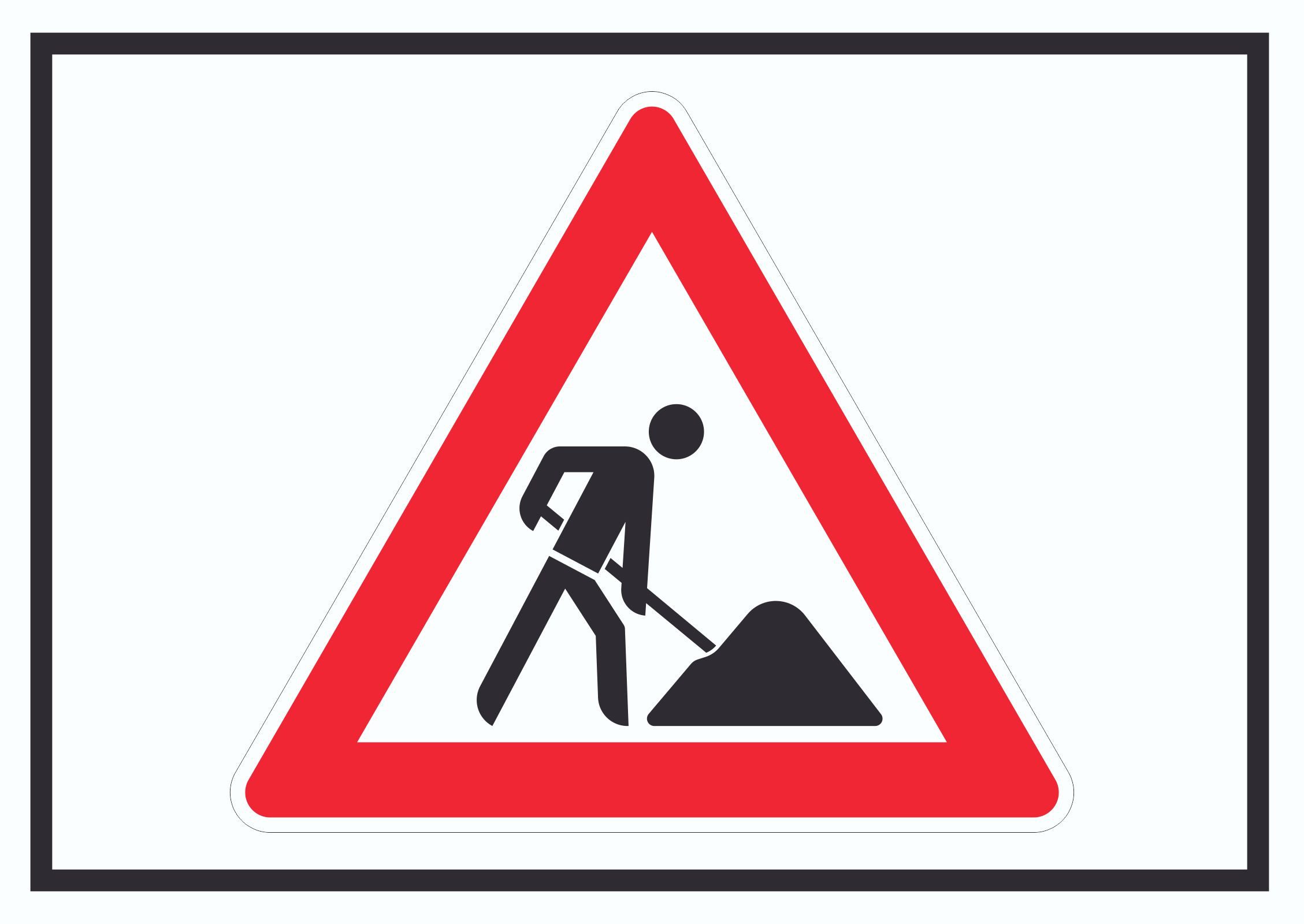 HB-Druck Hinweisschild Achtung Baustelle Symbol Schild Arbeitsstelle, wetterfest, stabil, UV-beständig, kratzfest