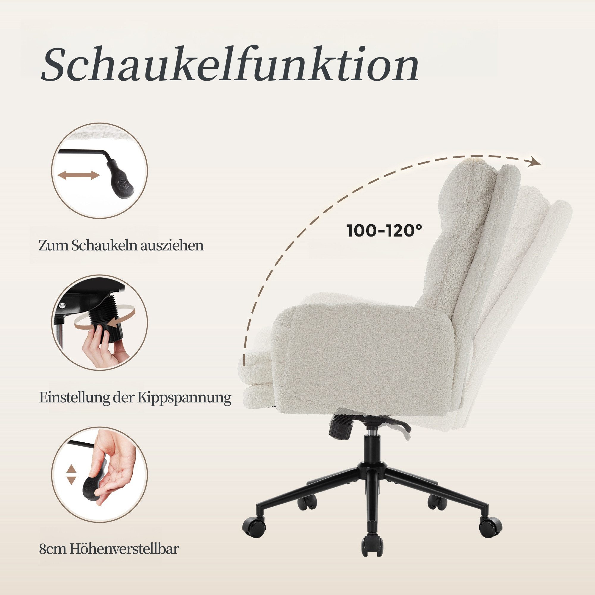 IWMH Bürostuhl Ergonomisch Schreibtischstuhl, Höhenverstellbar Drehstuhl mi günstig online kaufen