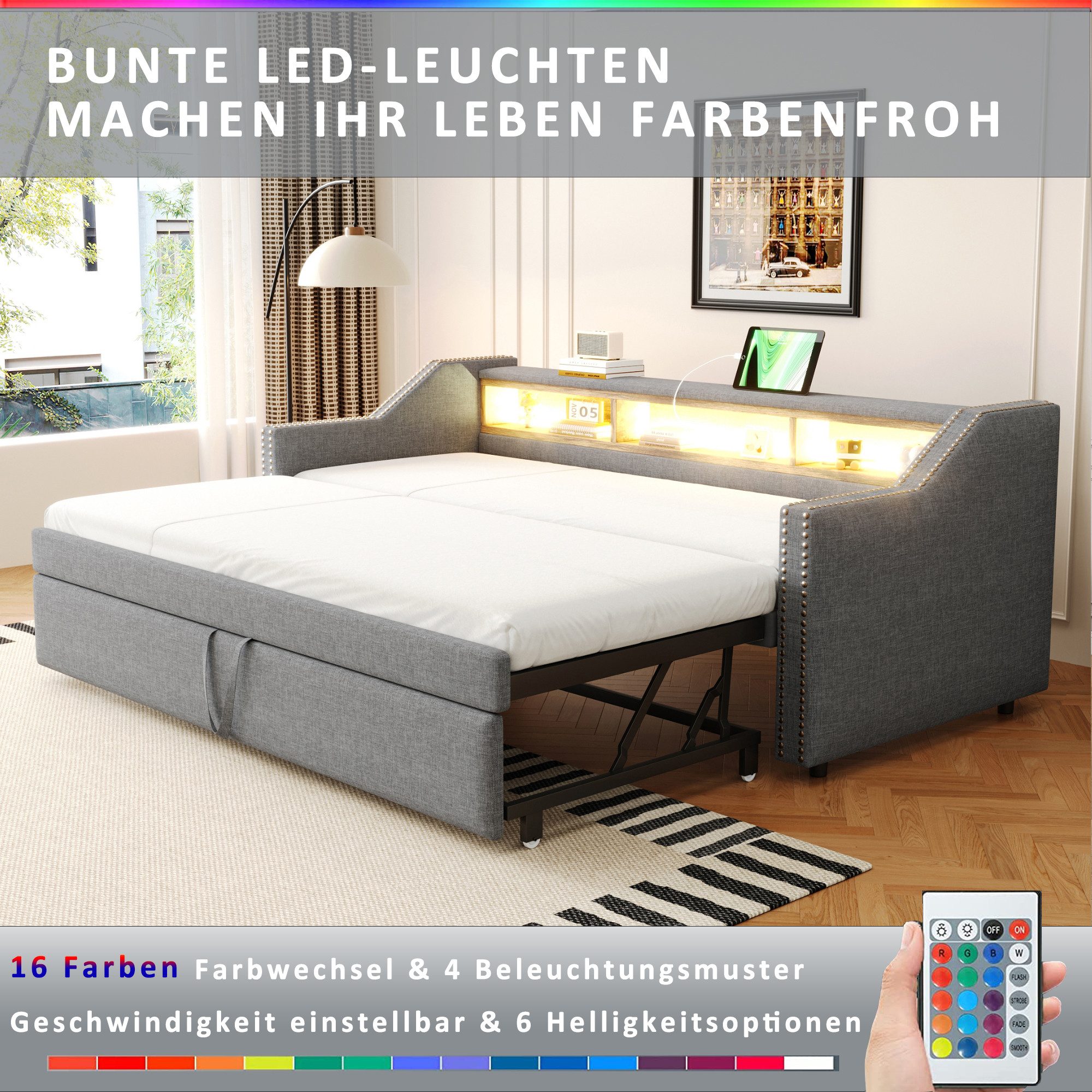 STILVORA Schlafsofa 90/180x190 Ausziehbares Daybett Tagesbett günstig online kaufen