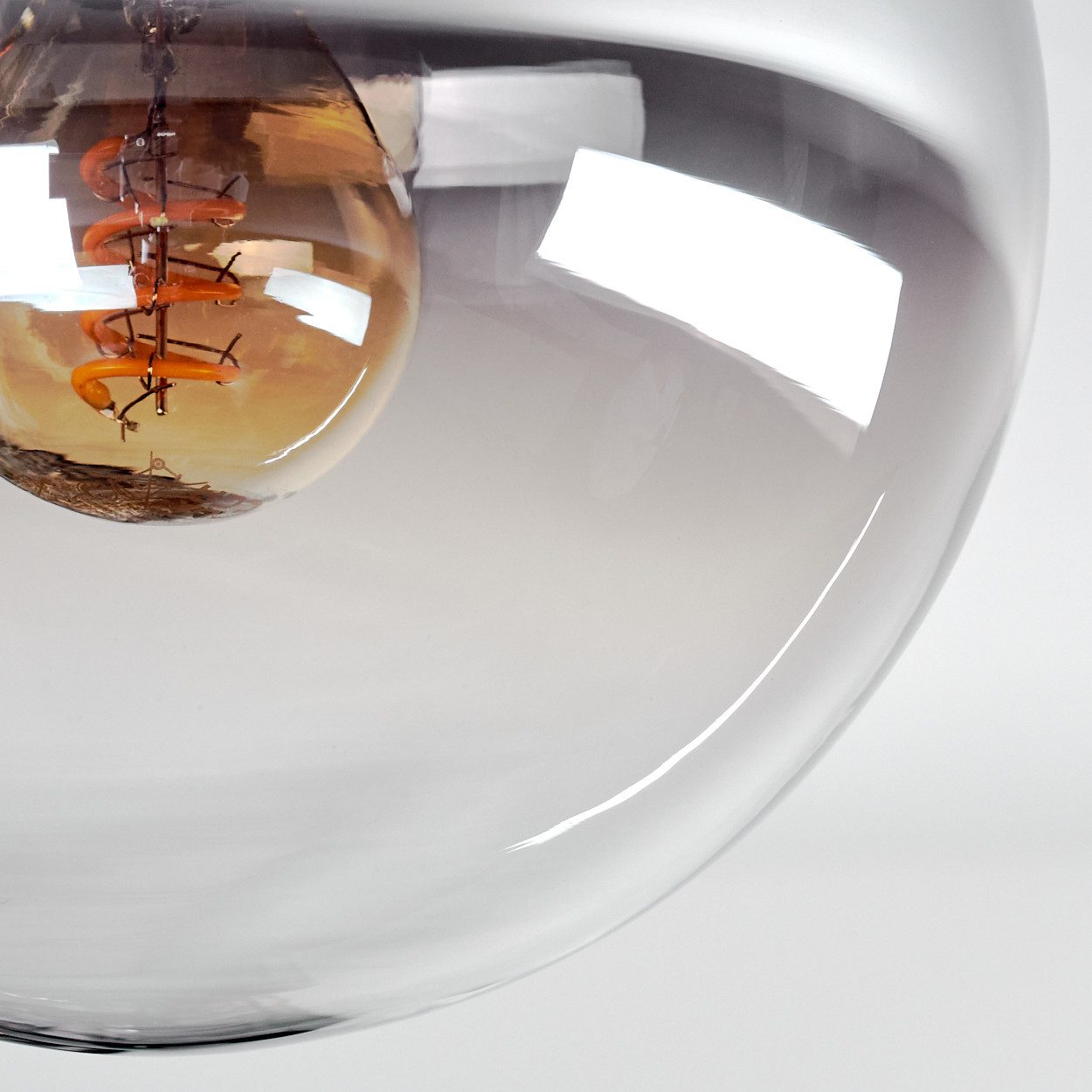 hofstein Deckenleuchte Deckenlampe aus Metall/Glas in Schwarz/Chromfarben/Klar, ohne Leuchtmittel, Leuchte im Retro-Design aus Glas, 1 x E14, ohne Leuchtmittel – Bild 3 von 5