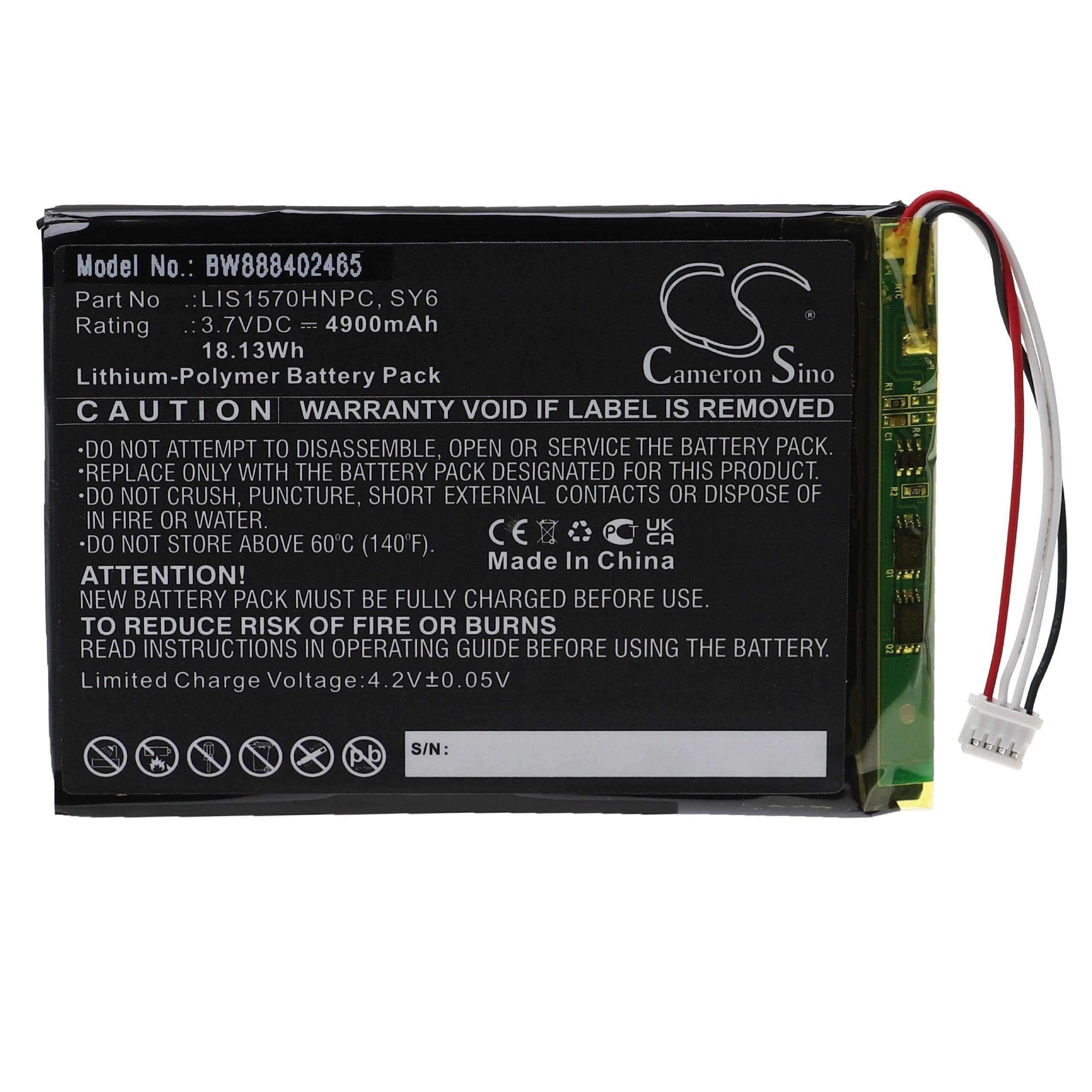 vhbw Ersatz für Sony SY6, LIS1570HNPC für Akku Li-Polymer 4900 mAh (3,7 V)