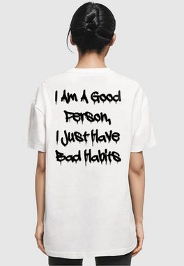 Merchcode T-Shirt Merchcode Damen Ladies Bad Habits Oversized Boyfriend Tee (1-tlg)