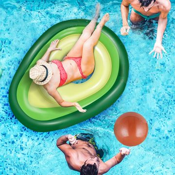 LENBEST Luftmatratze Aufblasbare Avocado Luftmatratze Wasser, (Aufblasbare Pool Floß mit Balls Sommer Pool Spielzeug, Schwimmerpartyspielzeug für Kinder Erwachsene - 63×48×10 Zoll)