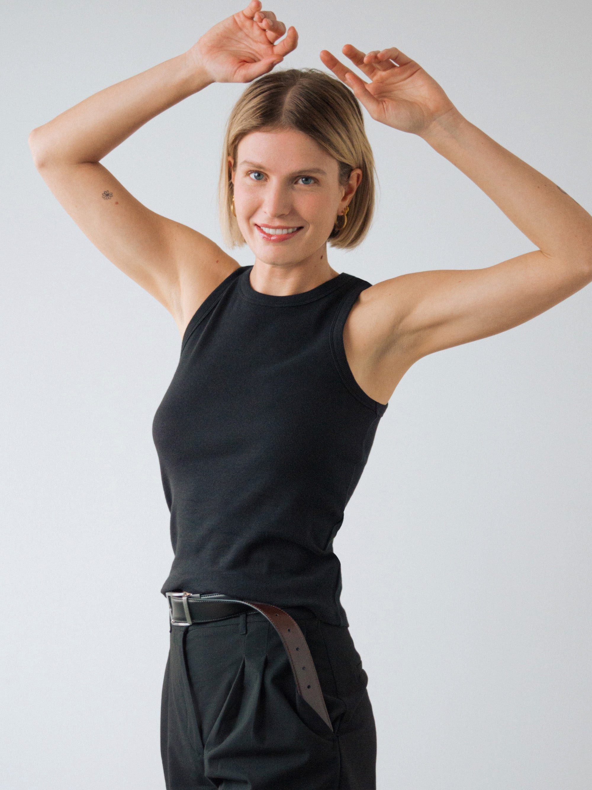 HONEST BASICS Tanktop Geripptes Racer-Top aus Bio- und recycelter Baumwolle