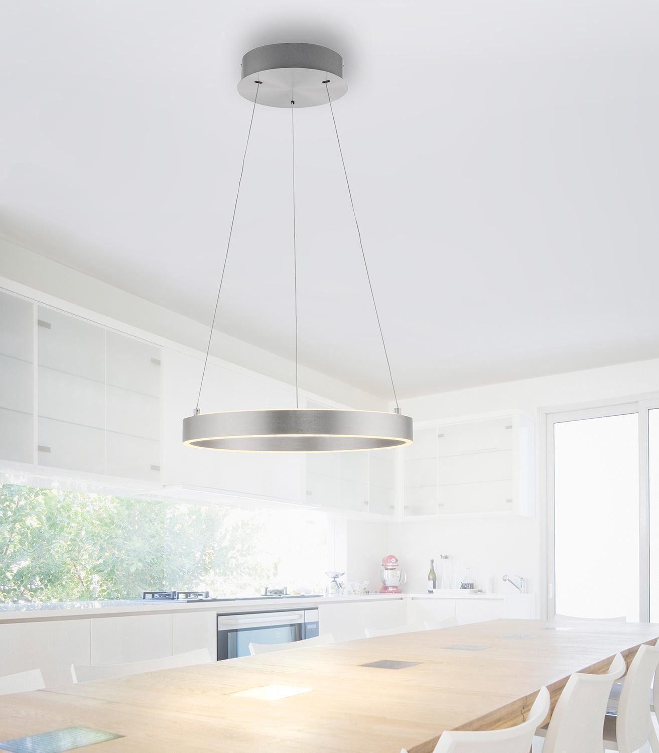 Paul Neuhaus LED Pendelleuchte ANILLO, 2-flammig, Grau, Aluminium, Stahl, A günstig online kaufen