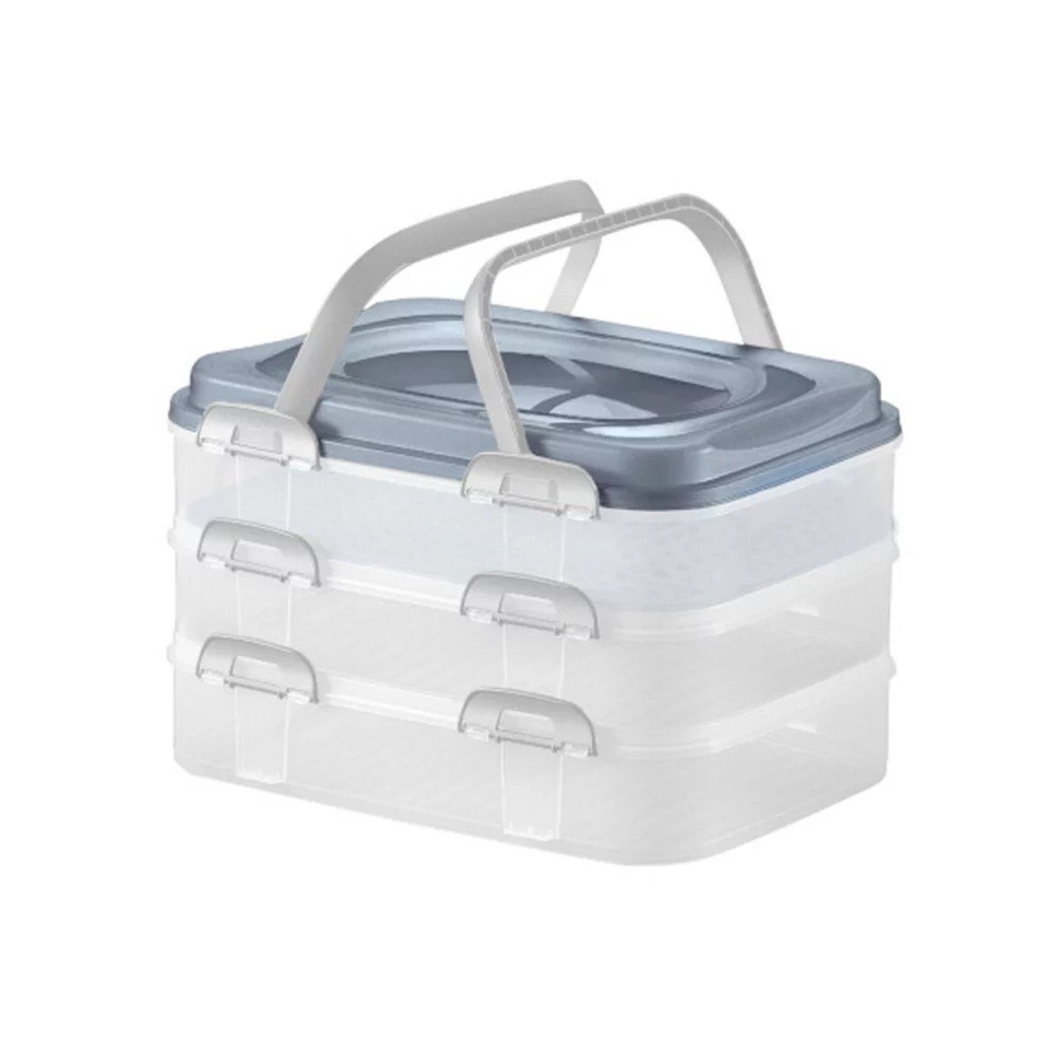 Domotti Lunchbox 34001, Kunststoff, Dreistöckiges Lebensmittelbehälter Dolce