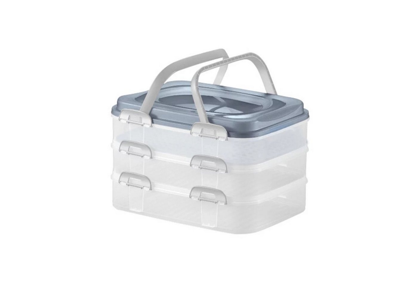Domotti Lunchbox 34001, Kunststoff, Dreistöckiges Lebensmittelbehälter Dolce