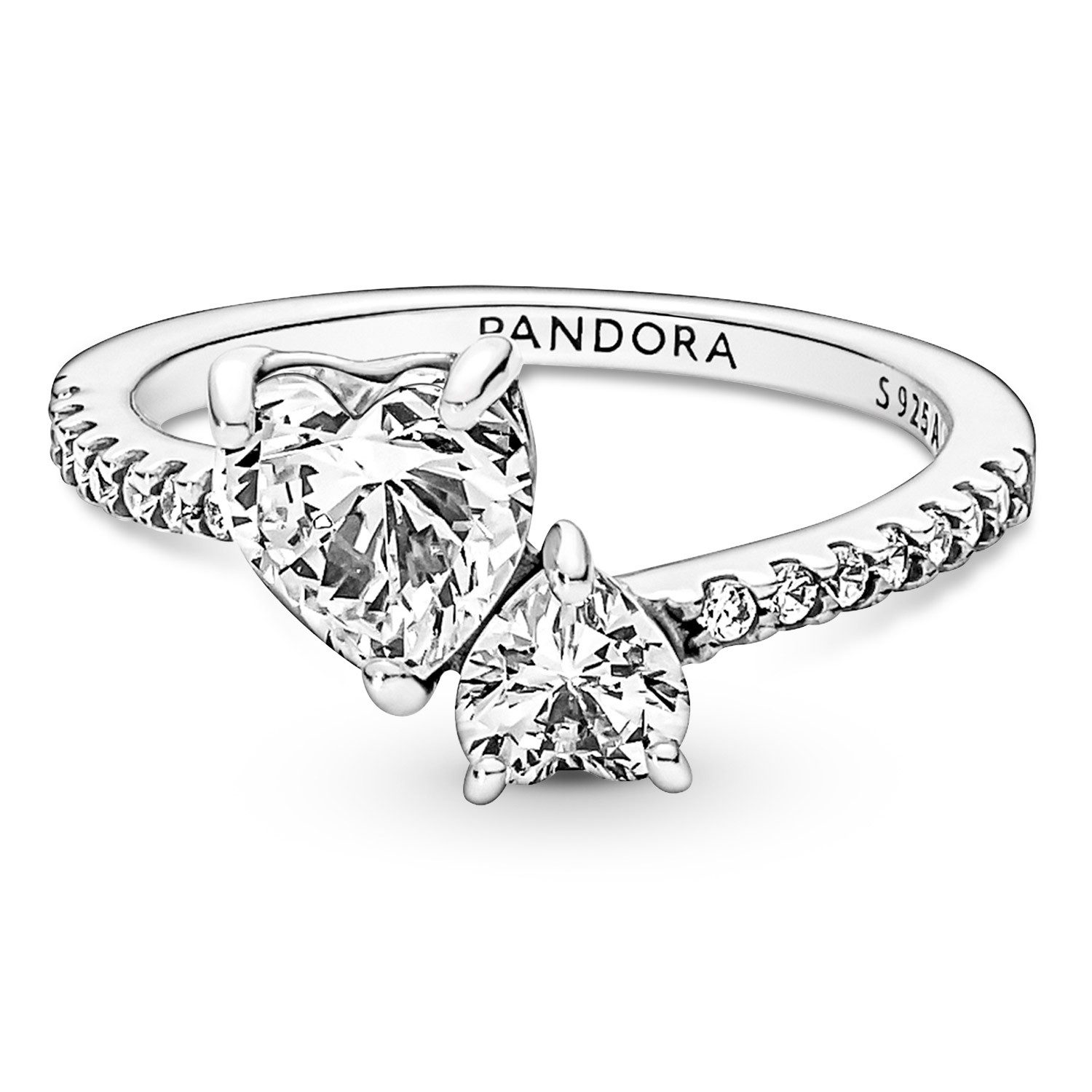 Pandora Solitärring Silberring für Funkelnde Herzen günstig online kaufen