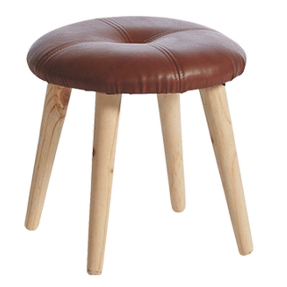 dasmöbelwerk Sitzhocker Schemel Fußhocker Ø36x32 cm Kunstleder Holz Hocker günstig online kaufen