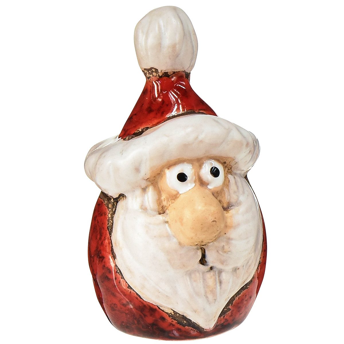 Weihnachtsmann Keramik Weihnachtsmann Figuren Set, Rot, 7cm, 6 Stk – Festliche Deko