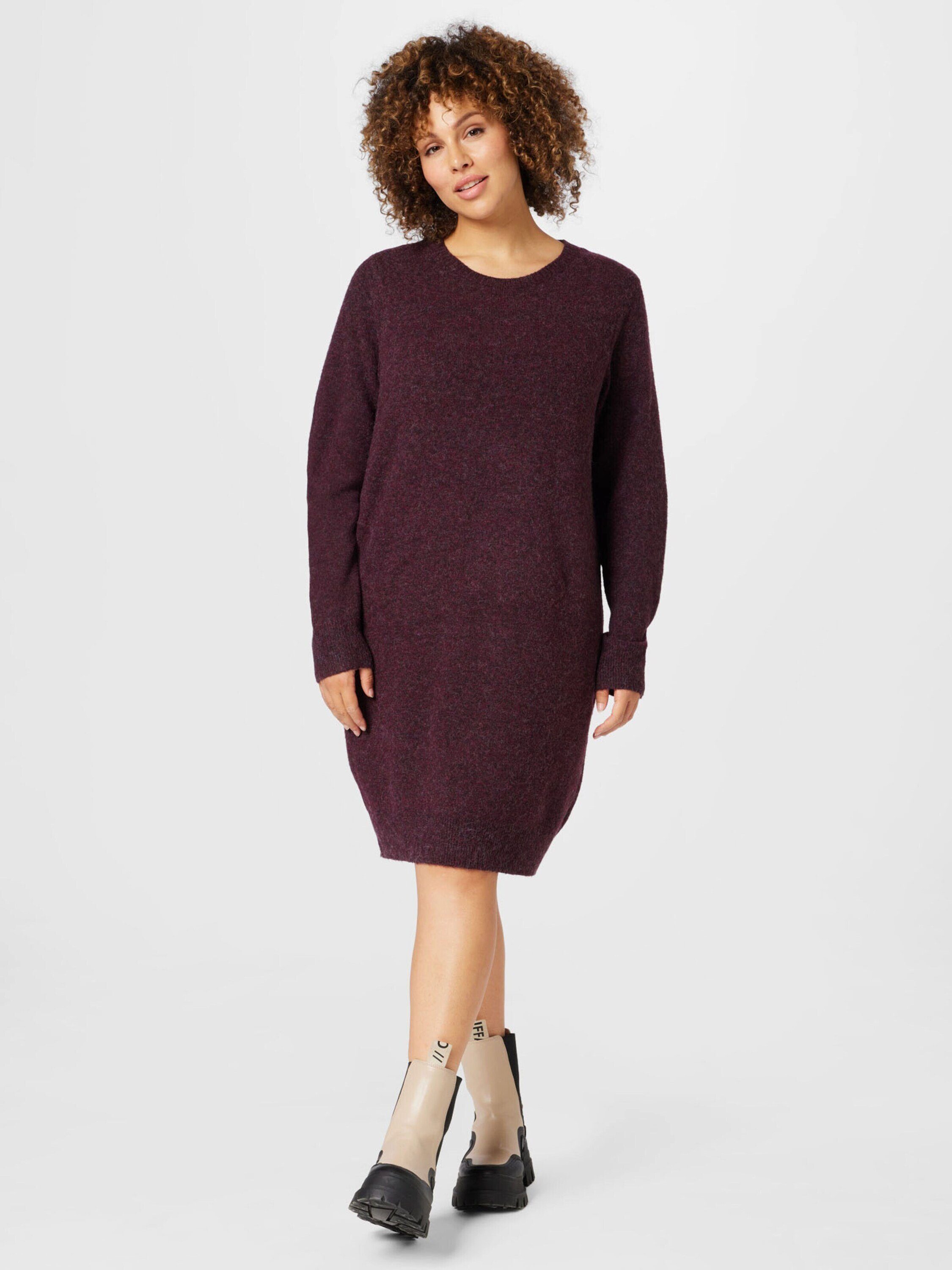 Vero Moda Curve Strickkleid VMDOFFY LS O-NECK DRESS GA NOOS CUR,  Bündchen-/Rippstrick-Kragen