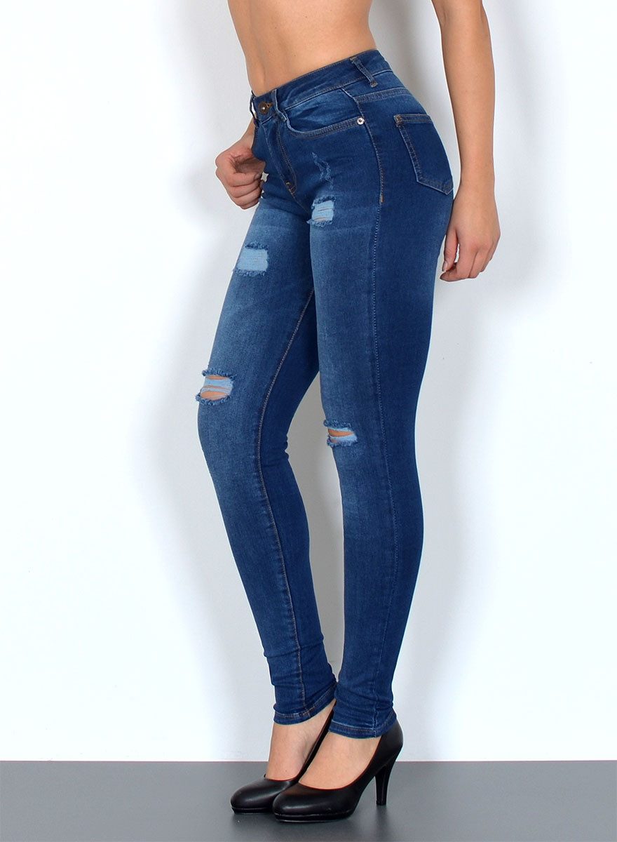 ESRA Skinny-fit-Jeans Damen Jeans Skinny Hose High Waist Jeanshose Damen Sk günstig online kaufen
