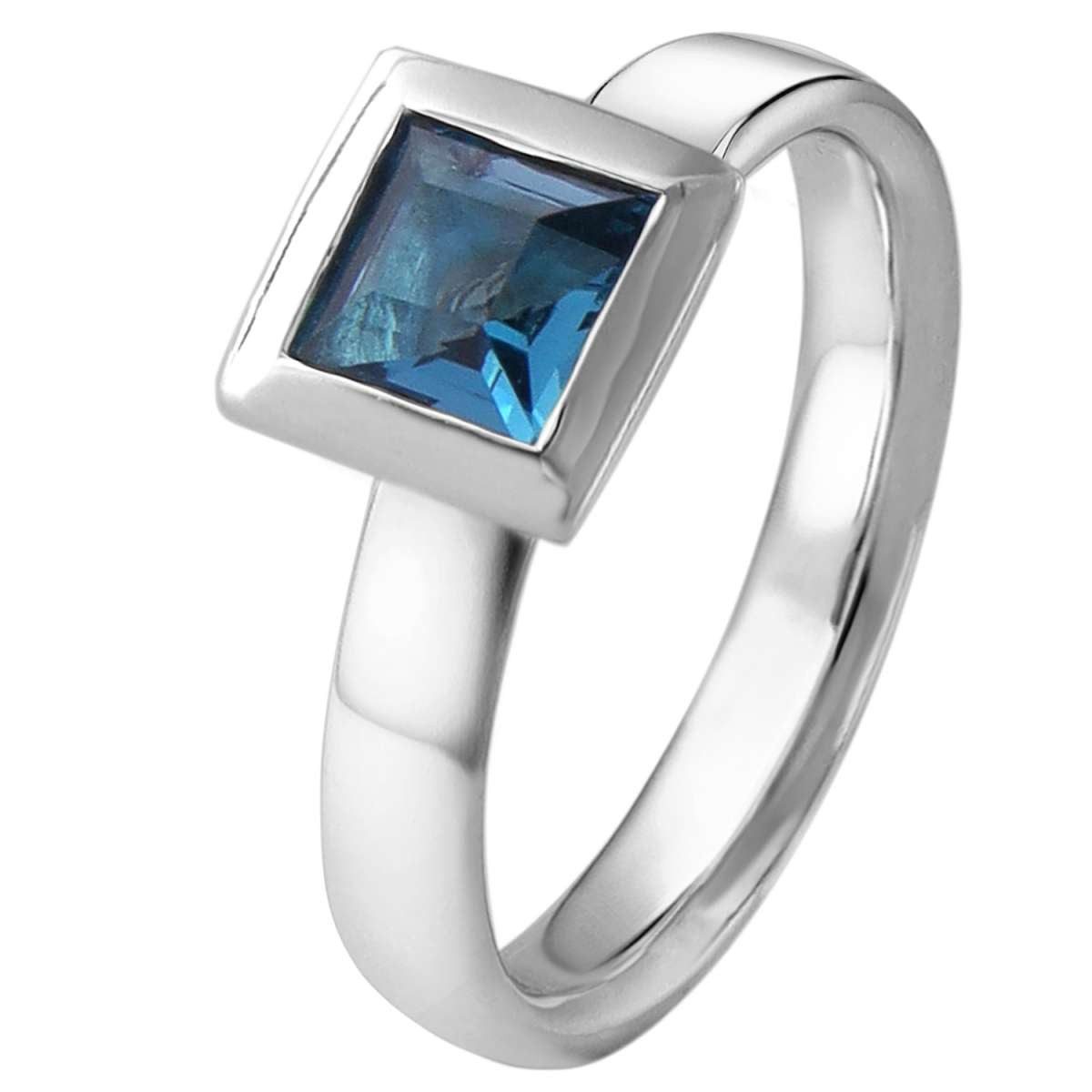 Acalee Solitärring 90-1010-03, Topas Ring Weißgold 333 / 8K Topas London Blau