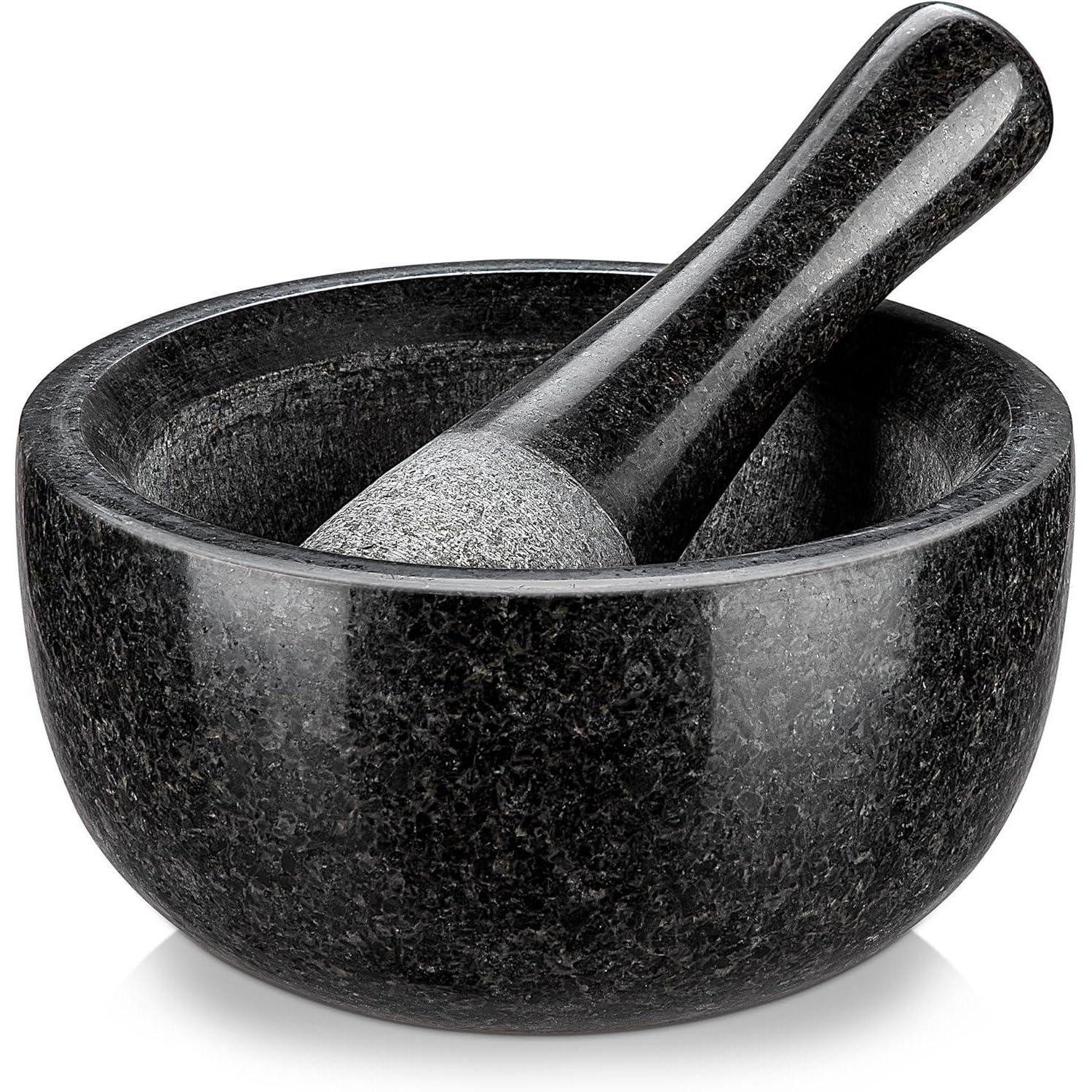LuxusKollektion Mörser Mörser mit Stößel Granit 580ML Ø 16cm Gewürzmörser Kräuter
