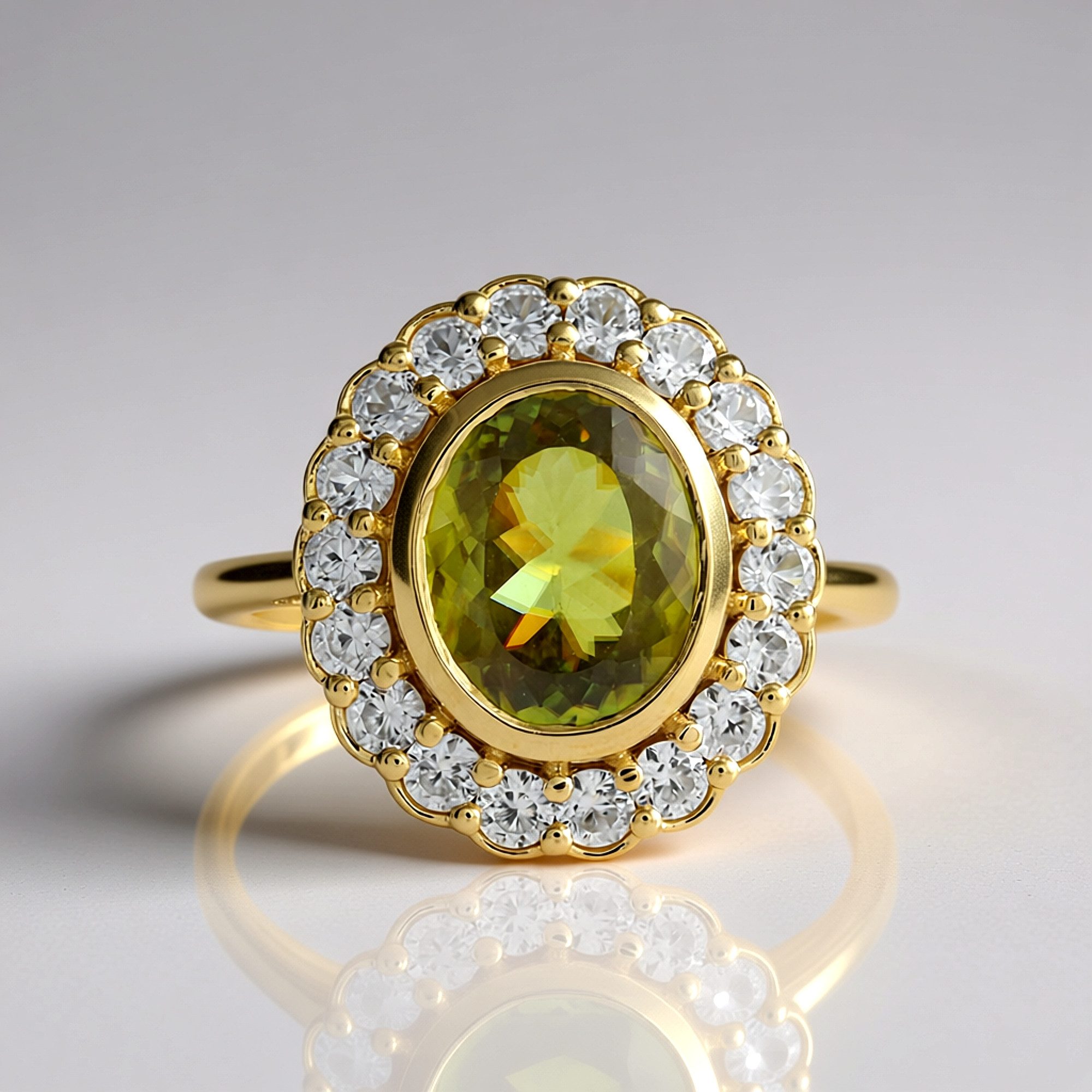 Cavill Goldring Cavill Goldring 9K 2,48 ct Brillantschliff mit grünem Edelstein (1-tlg)