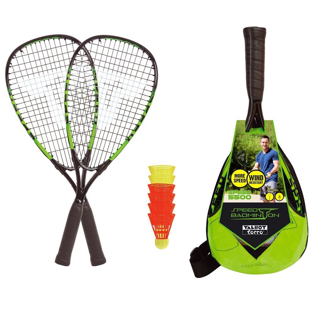 Talbot-Torro Speedbadmintonball Crossminton-Set Speed 5500 LED, Komplett-Set für erste Matches