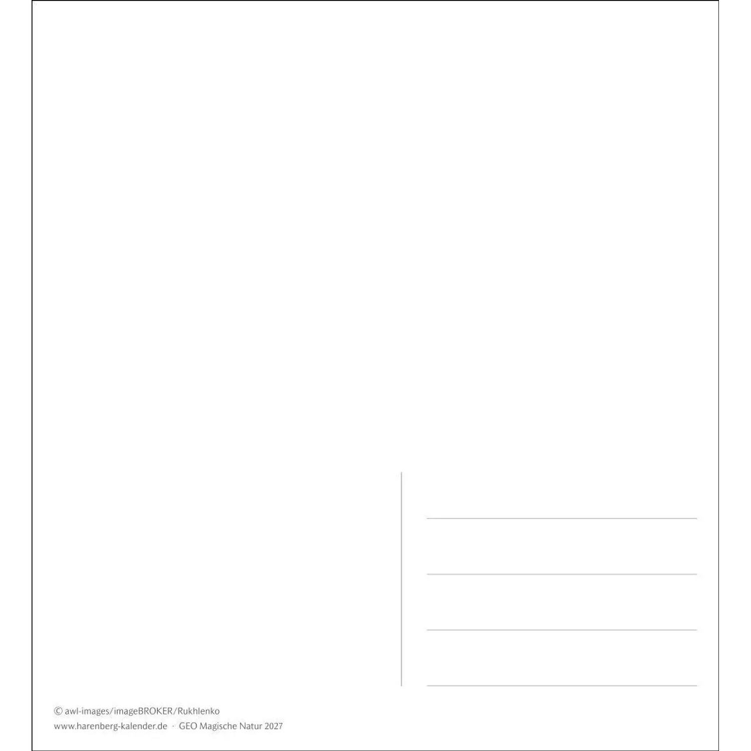 Harenberg Kalender Verlag Naturkalender GEO Magische Natur Postkartenkalender 2027 - Wochenkalender mit 53...