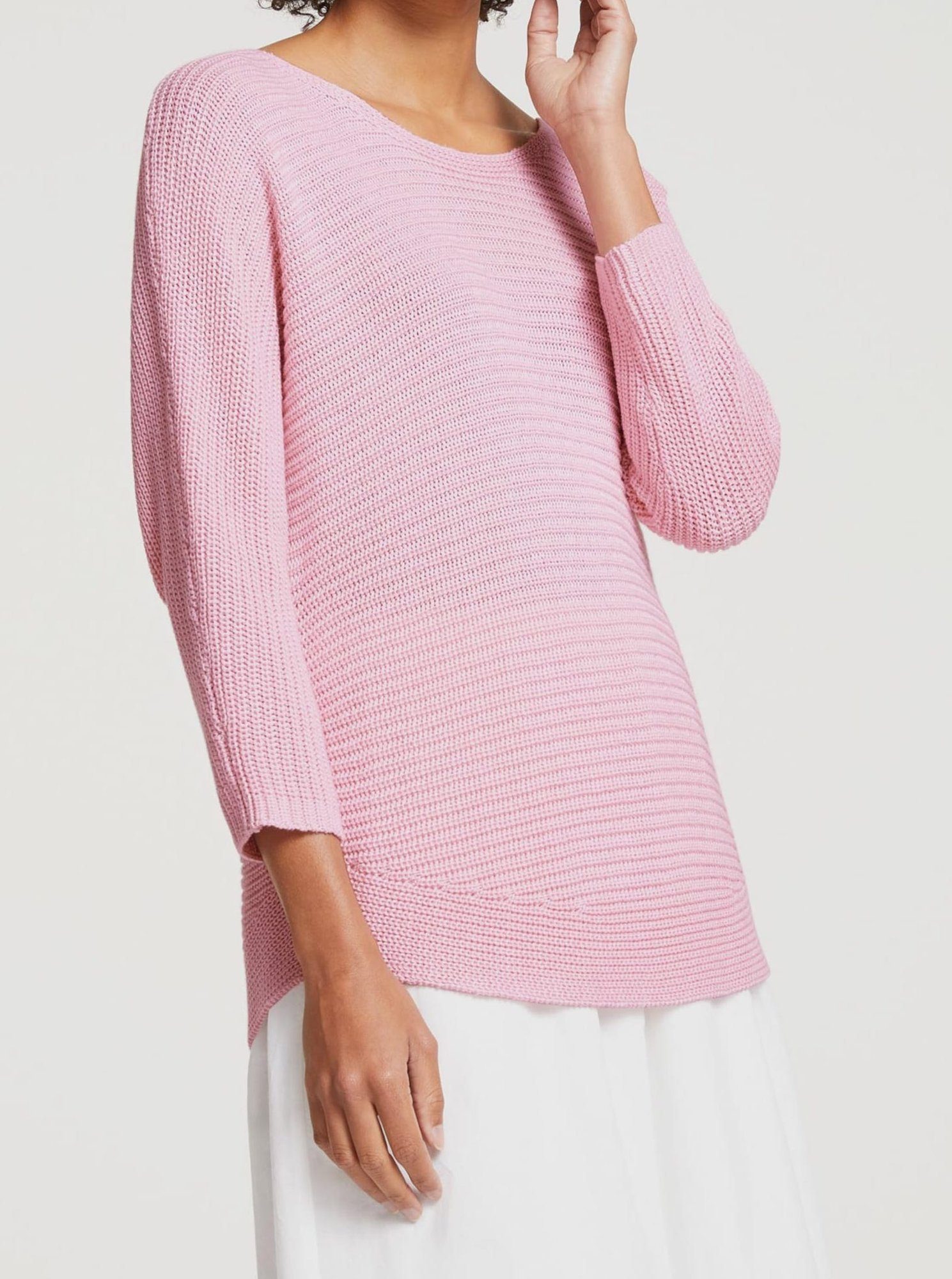 Heine Longpullover »Linea Tesini Damen Pullover mit rundem Ausschnitt,  rosa« online kaufen | OTTO