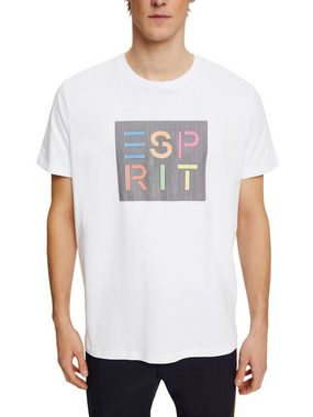 Esprit T-Shirt T-Shirt mit Logo-Applikation, Bio-Baumwolle (1-tlg)