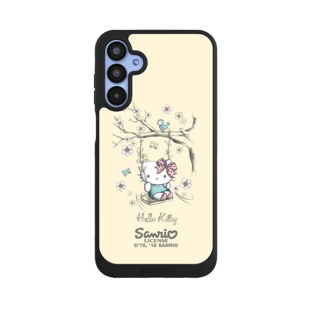 NIVOCASE Handyhülle Hello Kitty Fanartikel Offizielles Lizenzprodukt Hello Kitty Natur, Samsung Galaxy A15 5G Handyhülle Hülle NIVOpure Case Schwarz